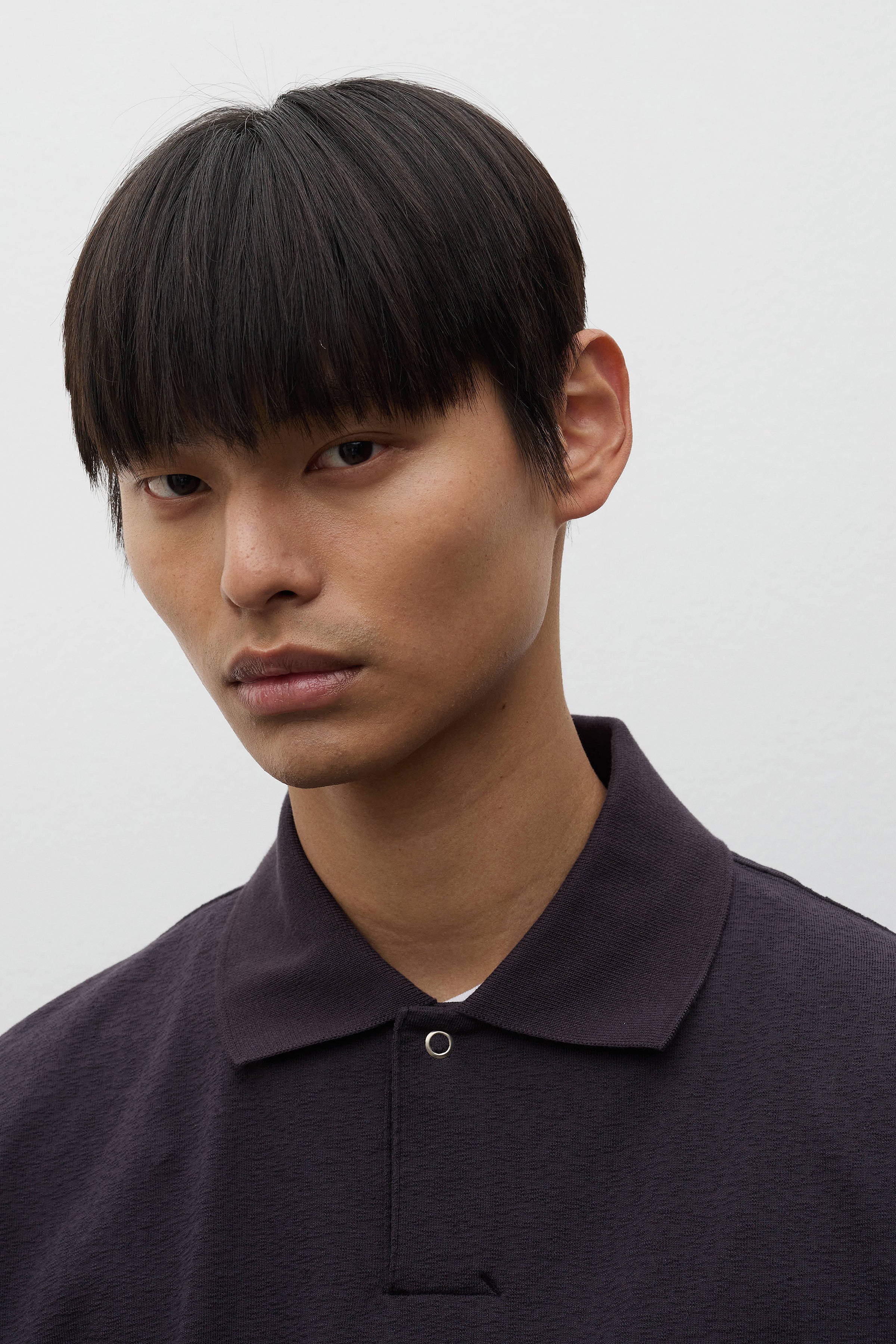 Sylane Relaxed Light Pile Jersey Polo Darkest Purple_4