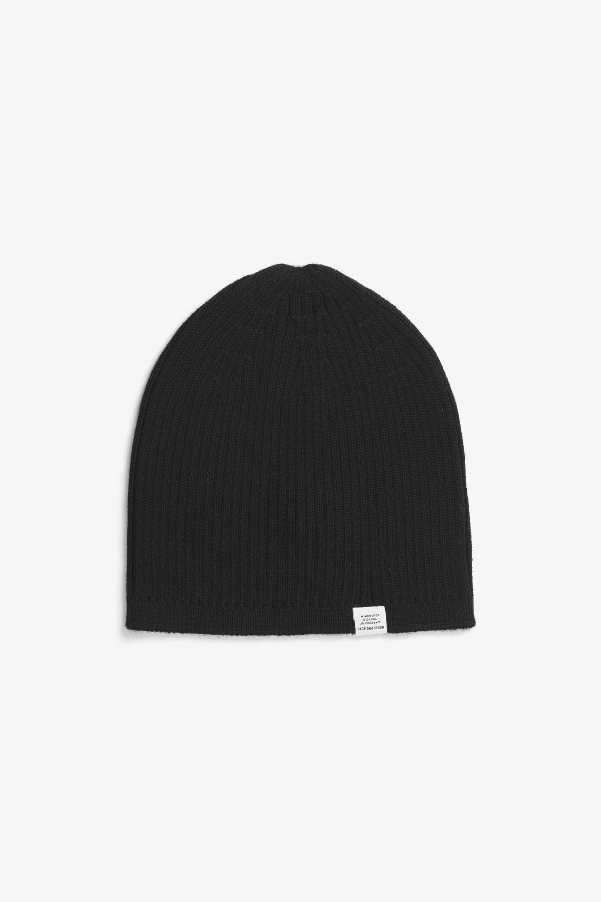 Tech Merino Ribbed Beanie All Black