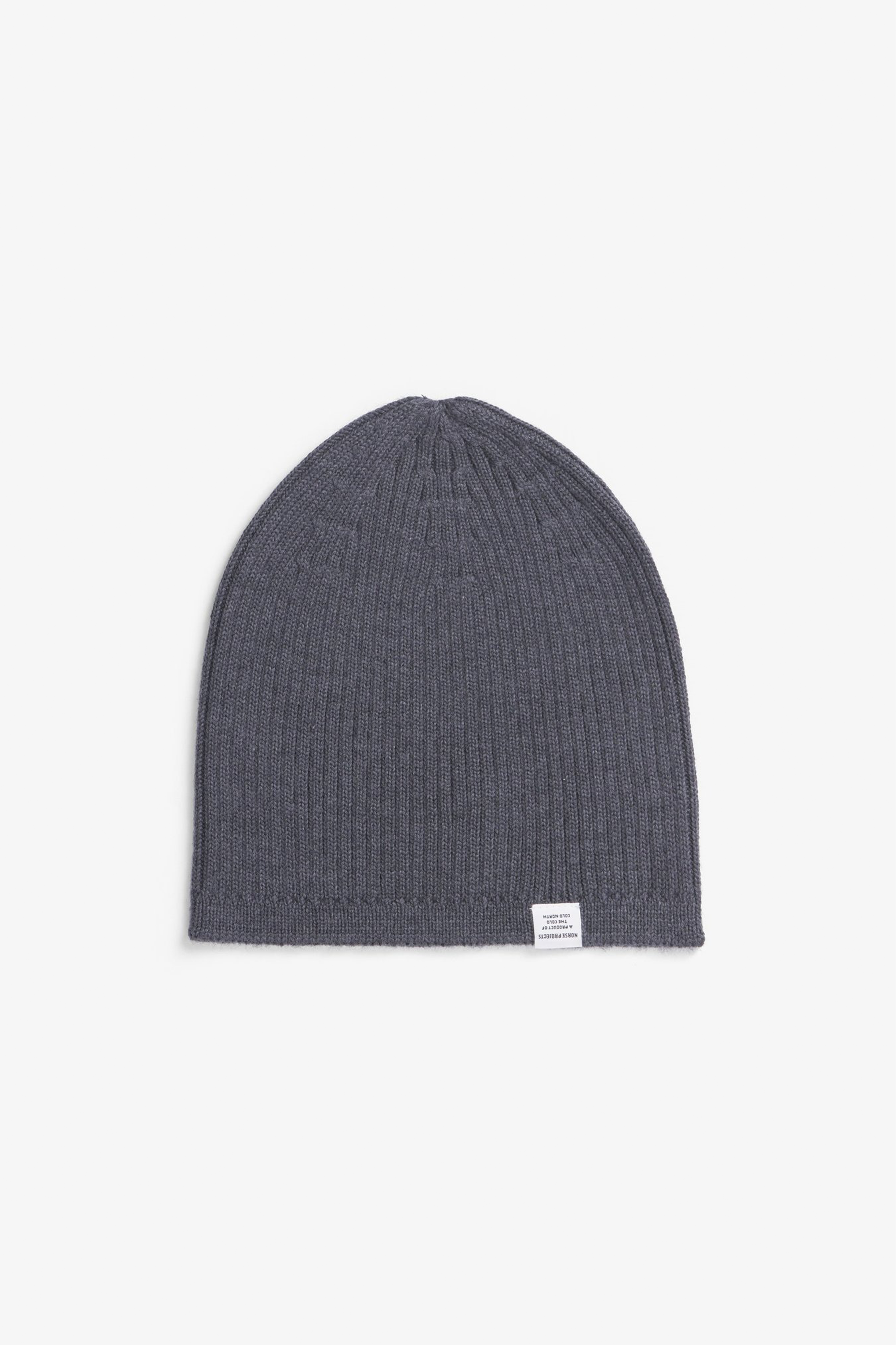 Tech Merino Ribbed Beanie Charcoal Melange