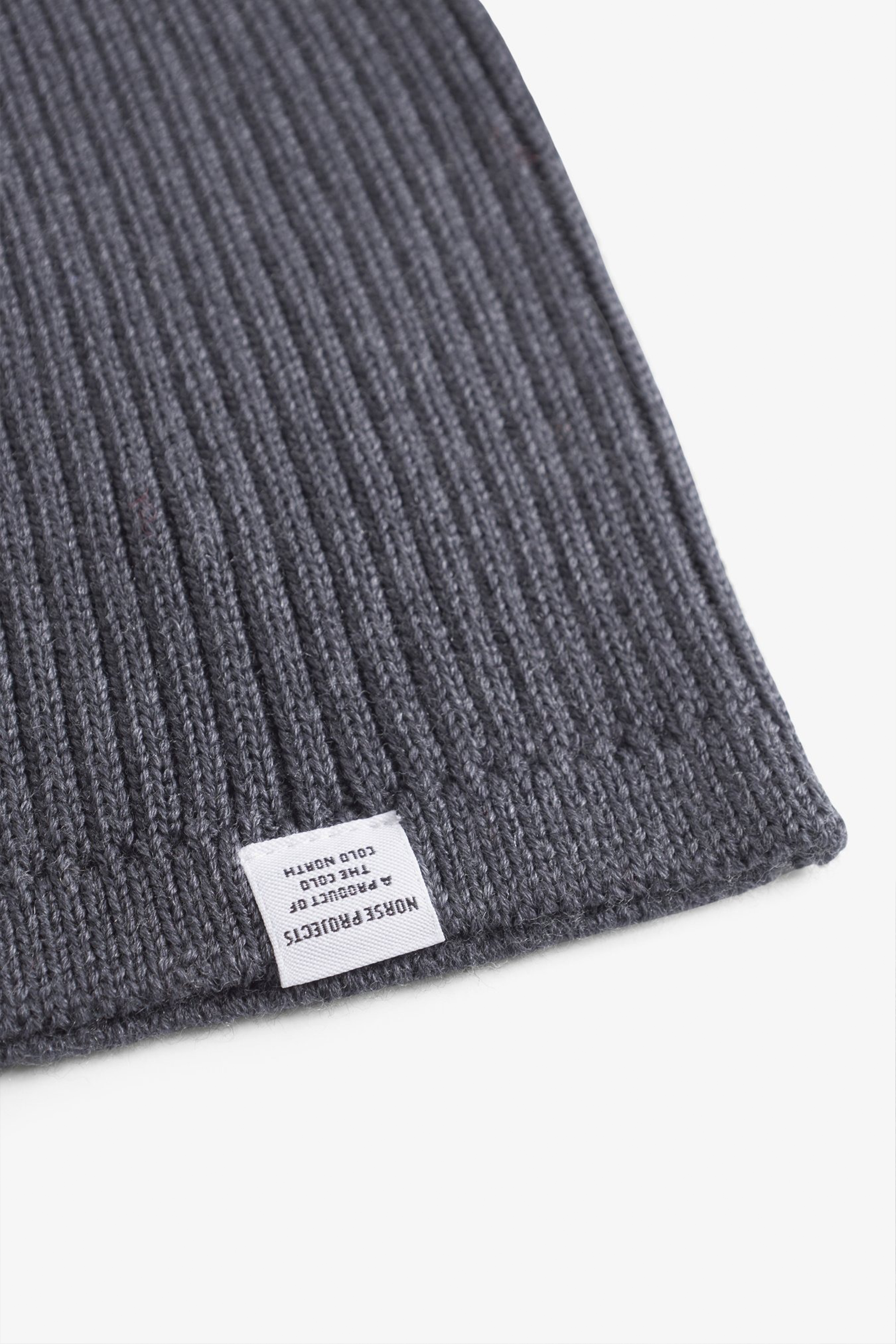 Tech Merino Ribbed Beanie Charcoal Melange
