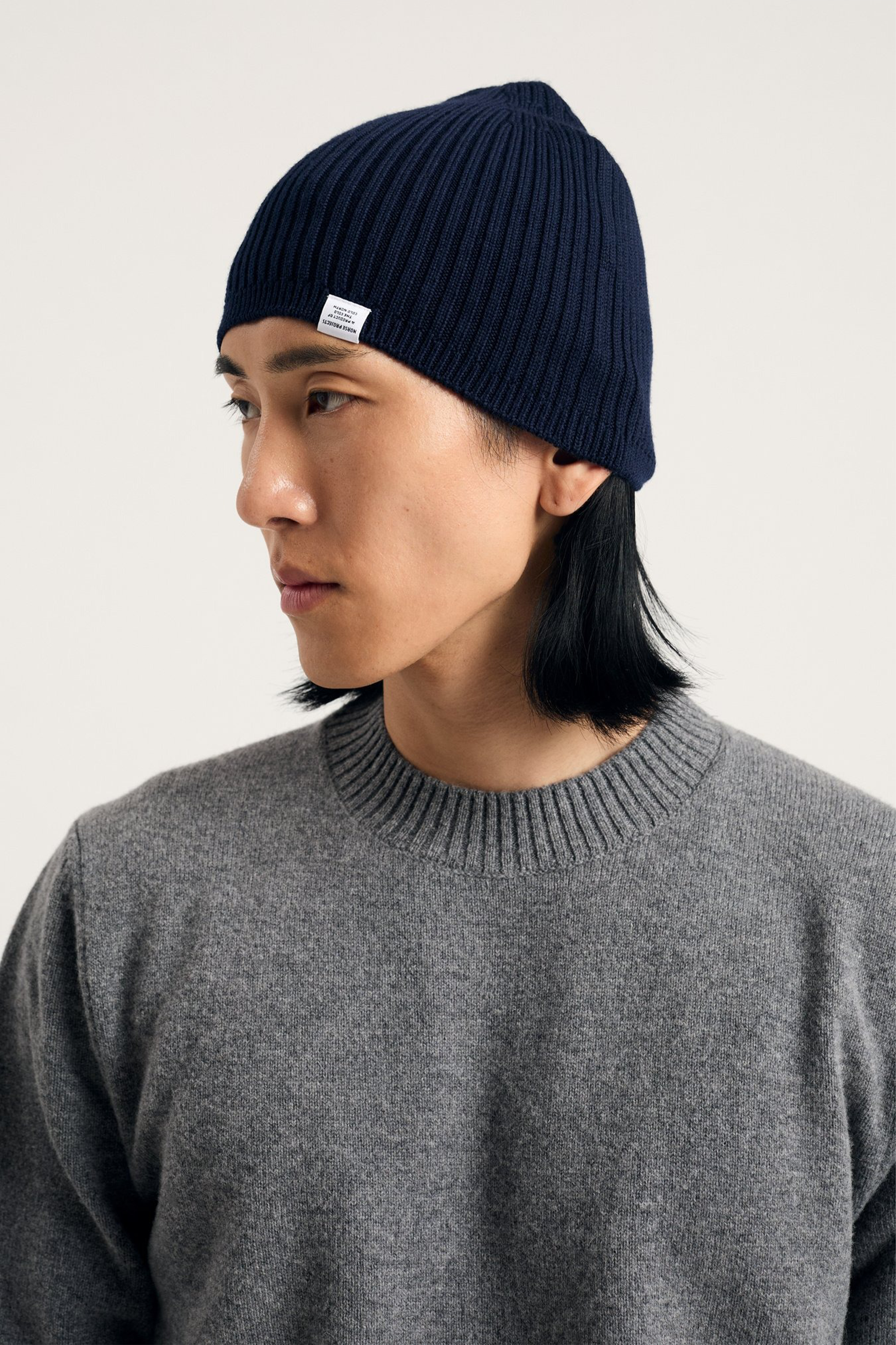 Tech Merino Ribbed Beanie Dark Navy
