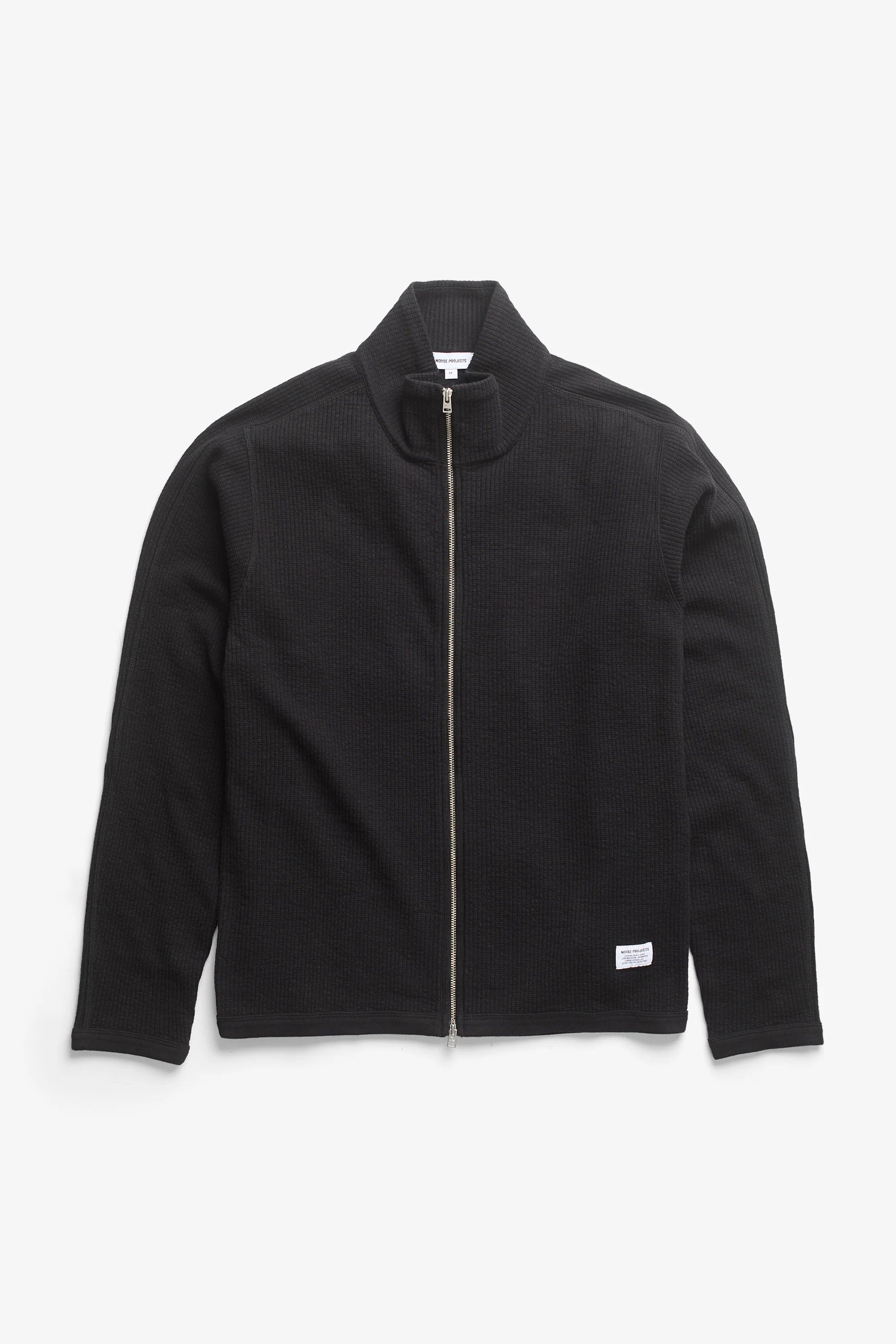 Teno Cotton Hemp Military Rib Zip Cardigan Black_5
