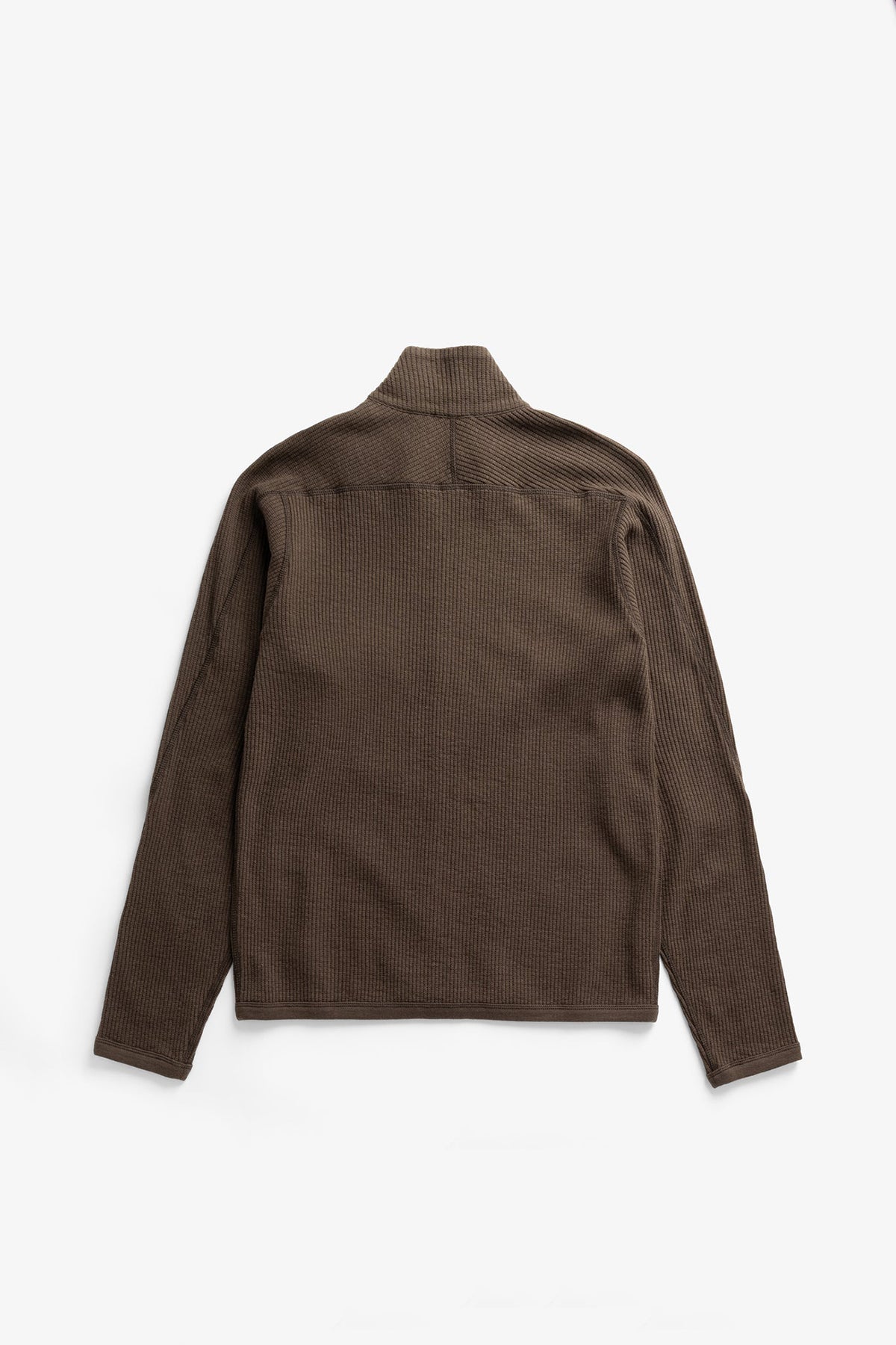 Teno Cotton Hemp Military Rib Zip Cardigan Delicioso Brown
