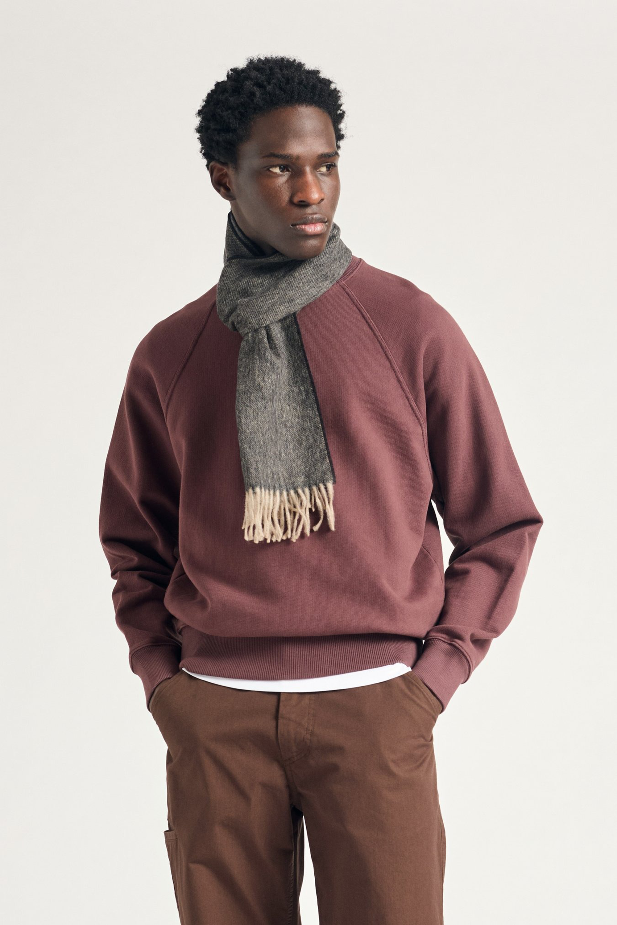 Tyr Relaxed Organic Loopback Raglan Crew Sweatshirt Mahogany