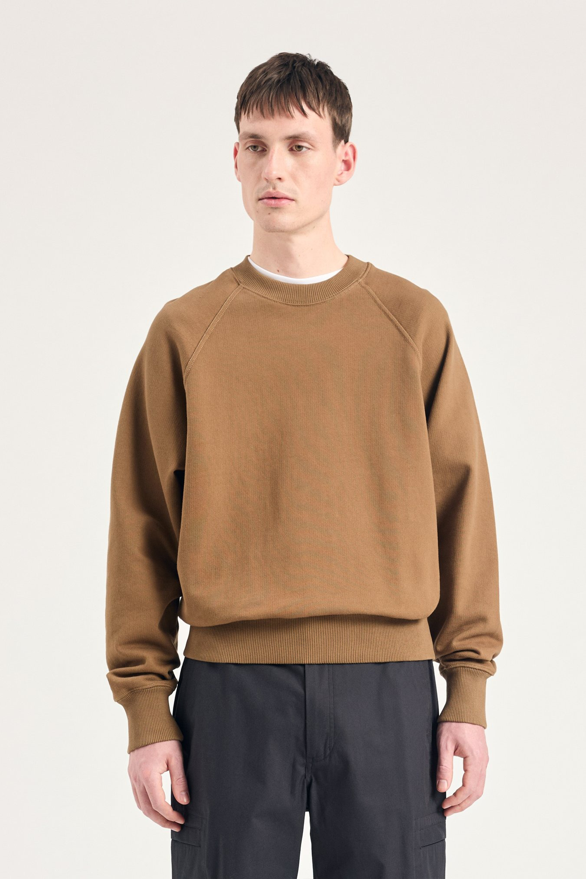Tyr Relaxed Organic Loopback Raglan Crew Sweatshirt Oak_1