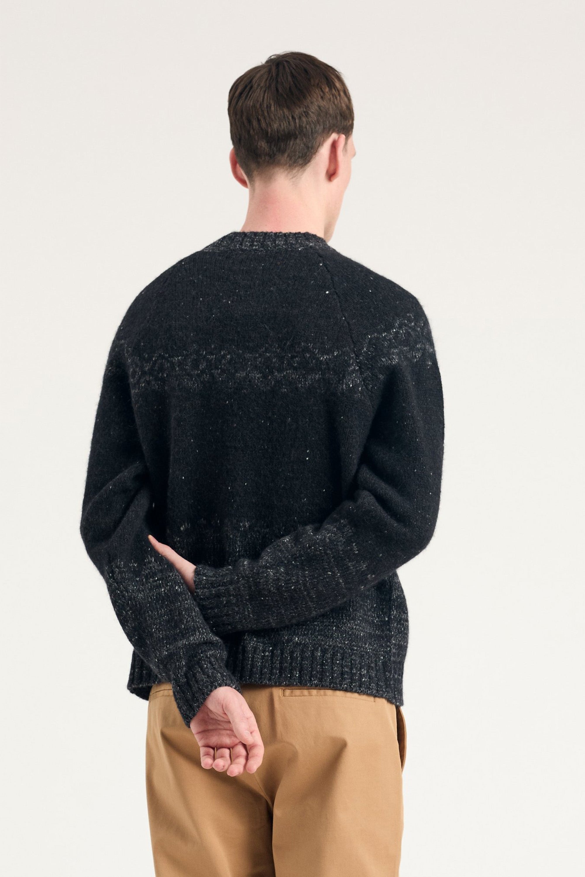 Ulf Fairisle Sweater Dark Grey Melange