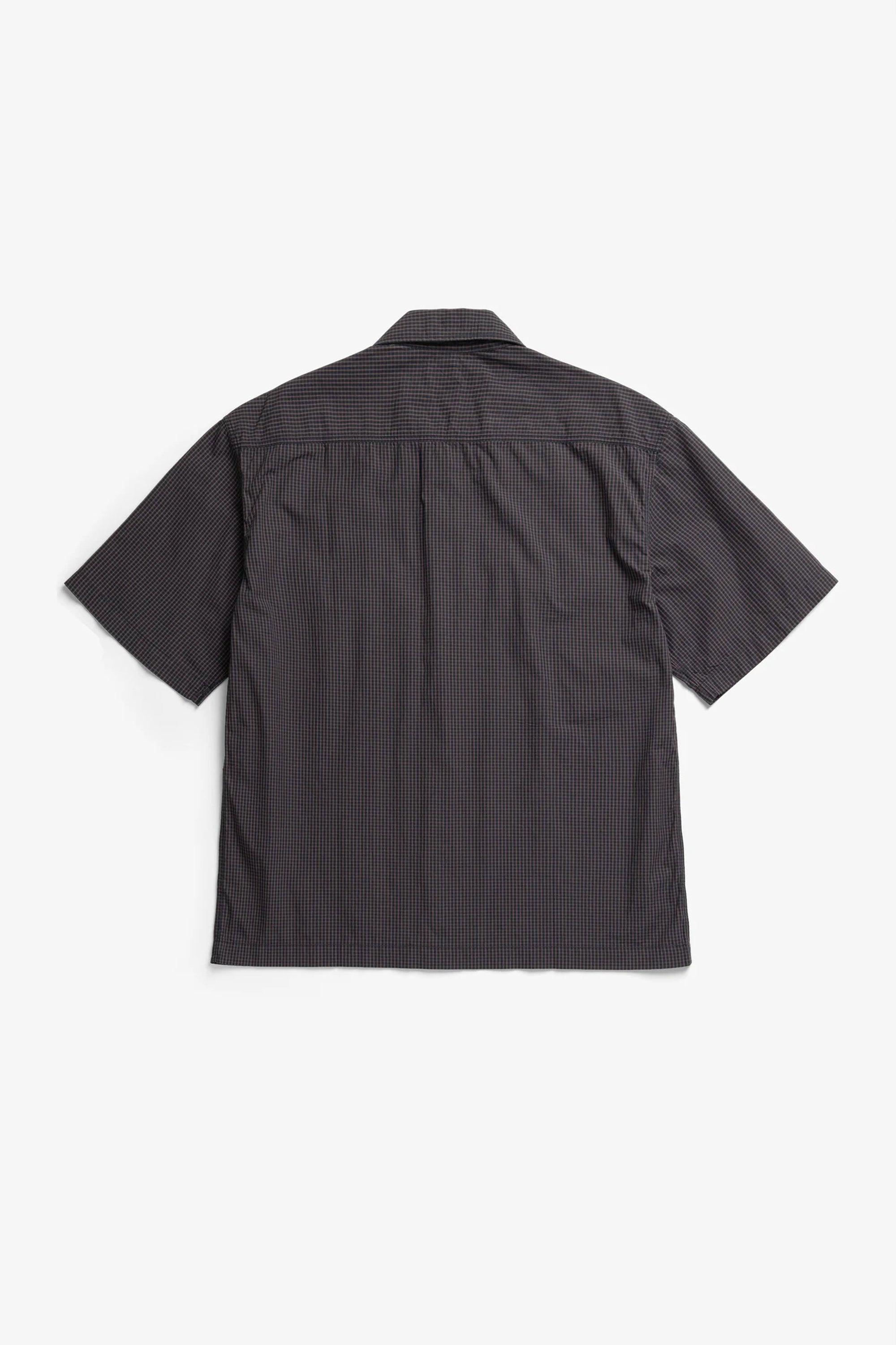 Vestervig Checked SS Safari Shirt Dark Navy Check_5