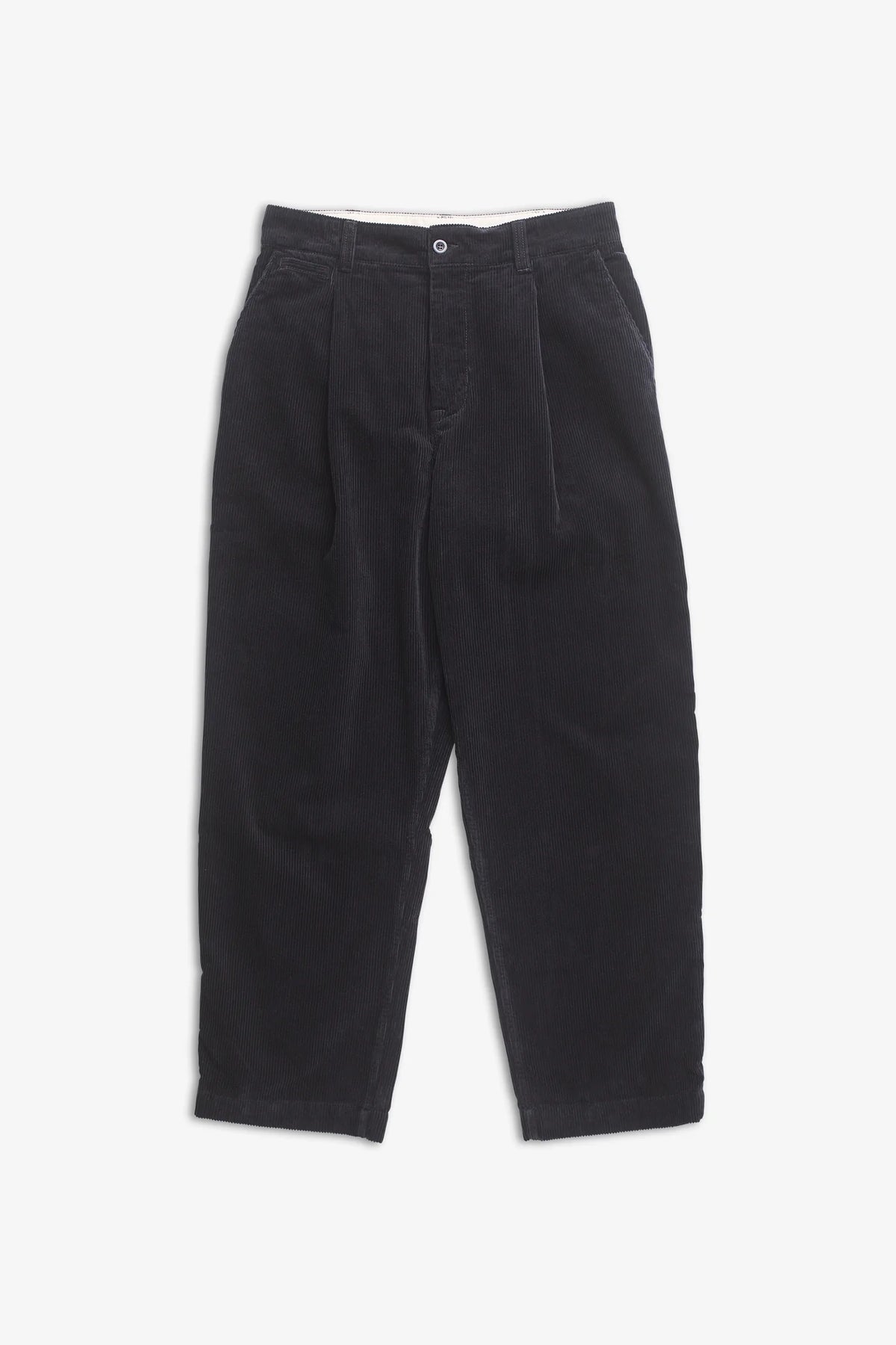 Volda Pleated Wide Wale Corduroy Trouser Dark Navy_3