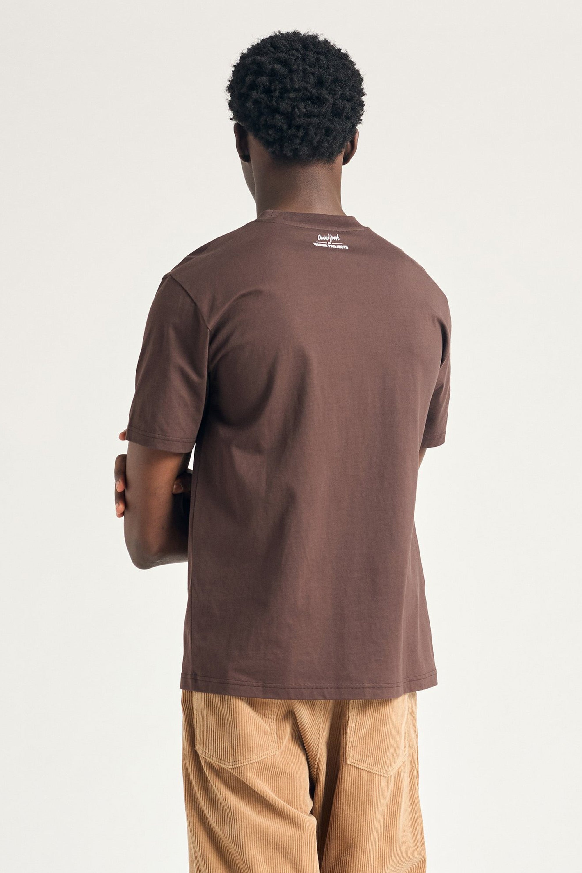 Norse x Daniel Frost Baker Ascent Print T-Shirt Seal Brown_2