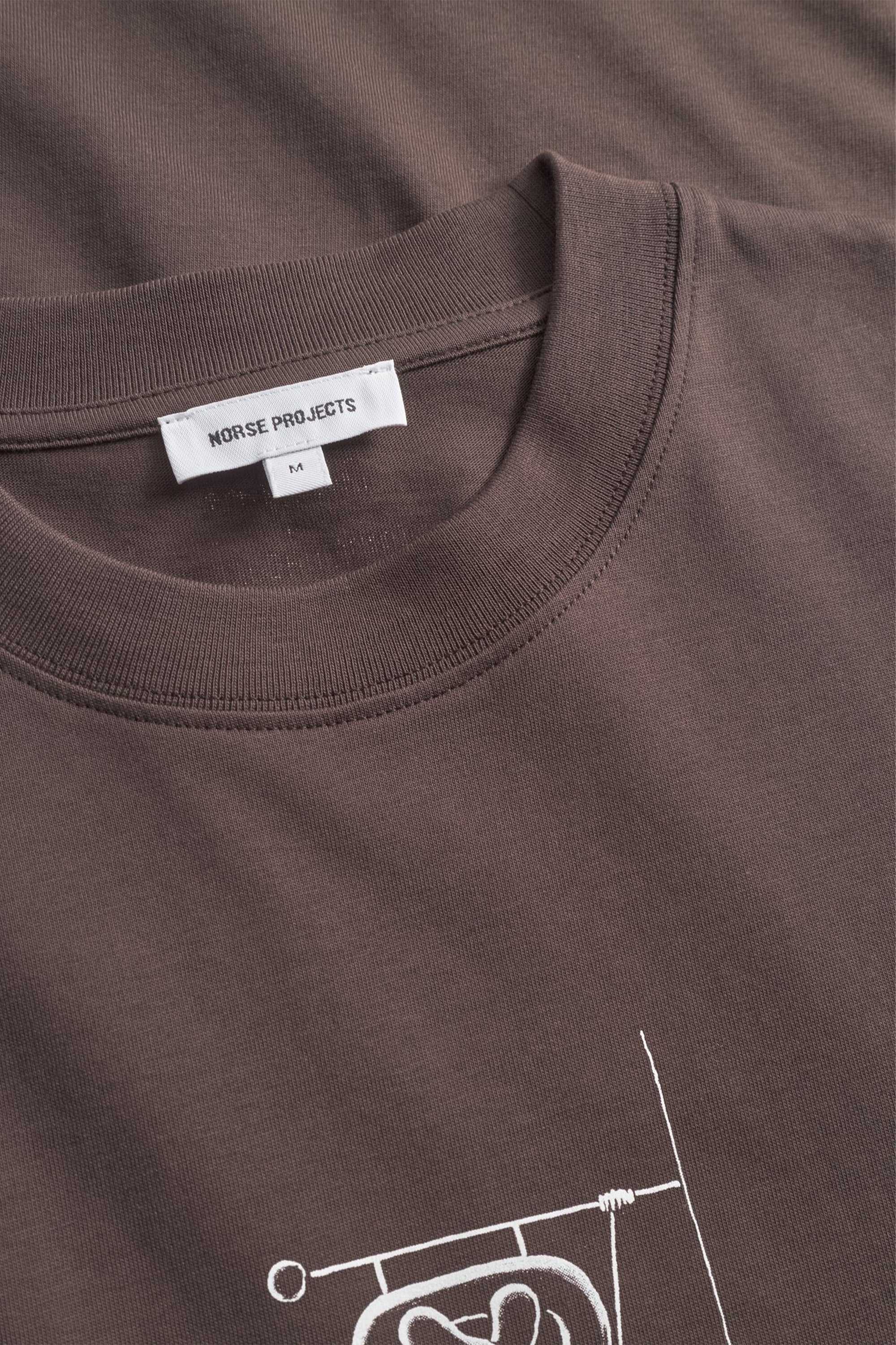 Norse x Daniel Frost Baker Ascent Print T-Shirt Seal Brown_5