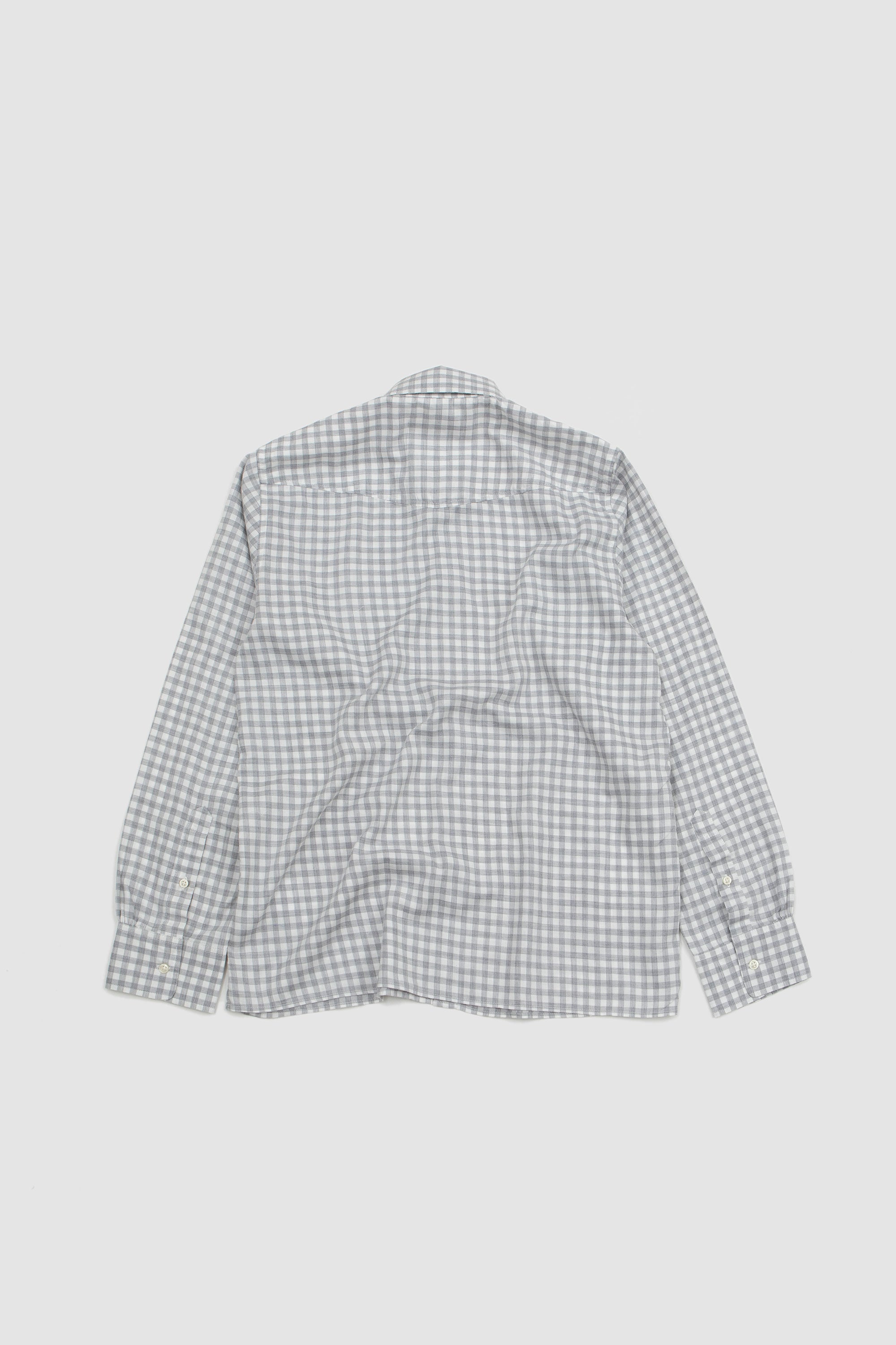 Arsen Brushed Cotton Shirt  Mini Check White/Light Grey_4