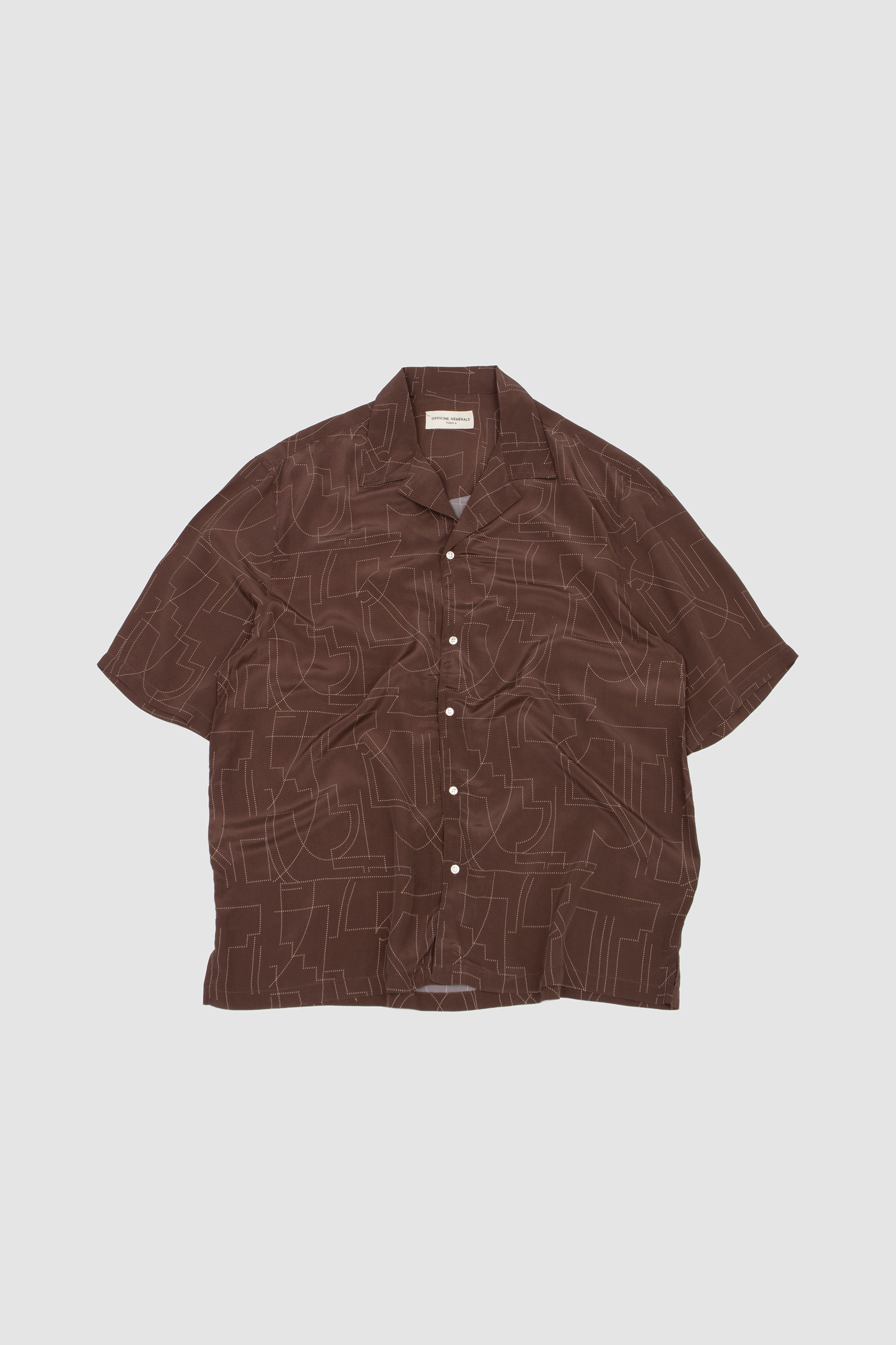 SPORTIVO [Lot.108 50s italian collar shirt hand drawn sumi]