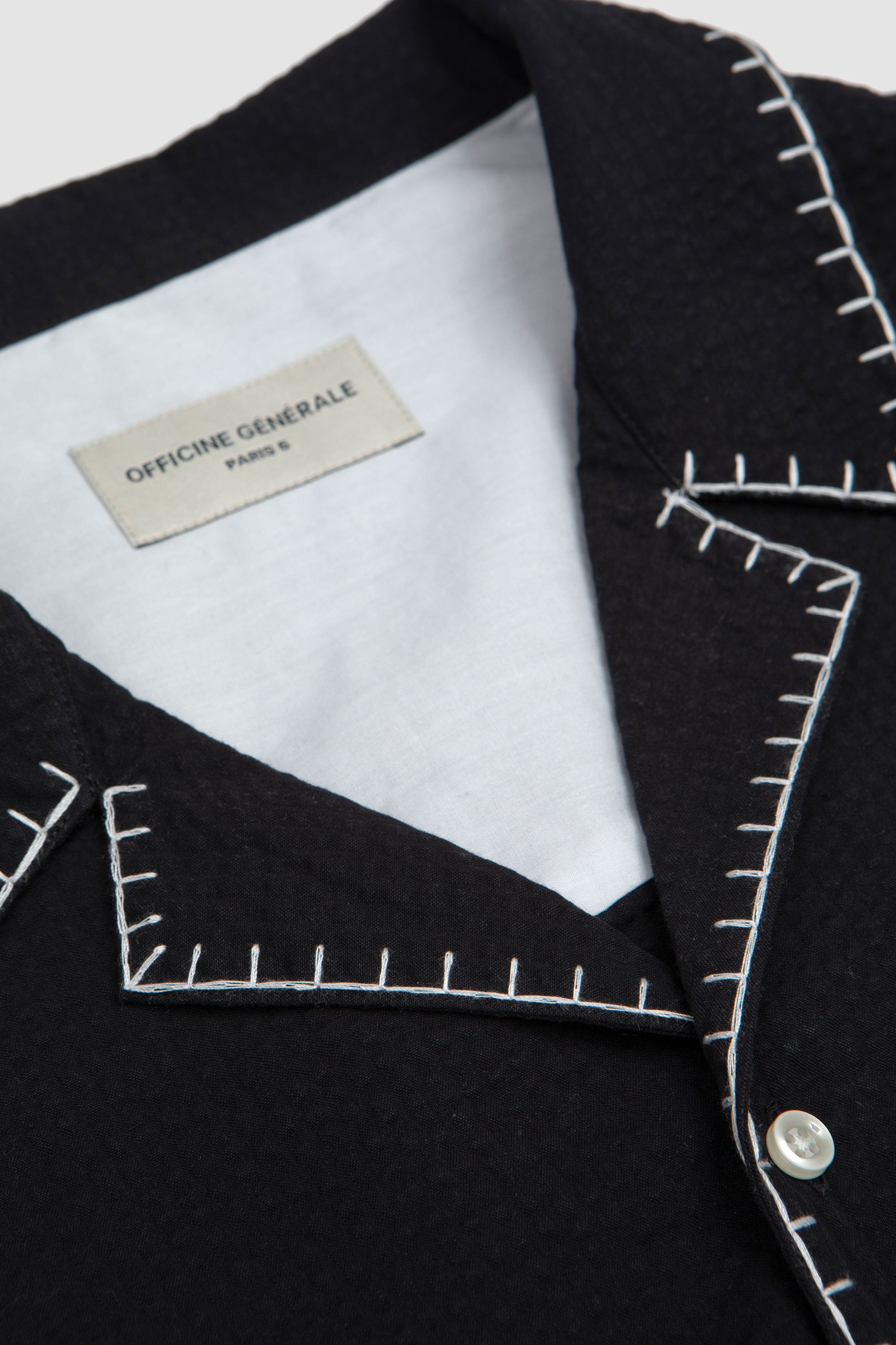 Eren SS Embr. Shirt Black/White