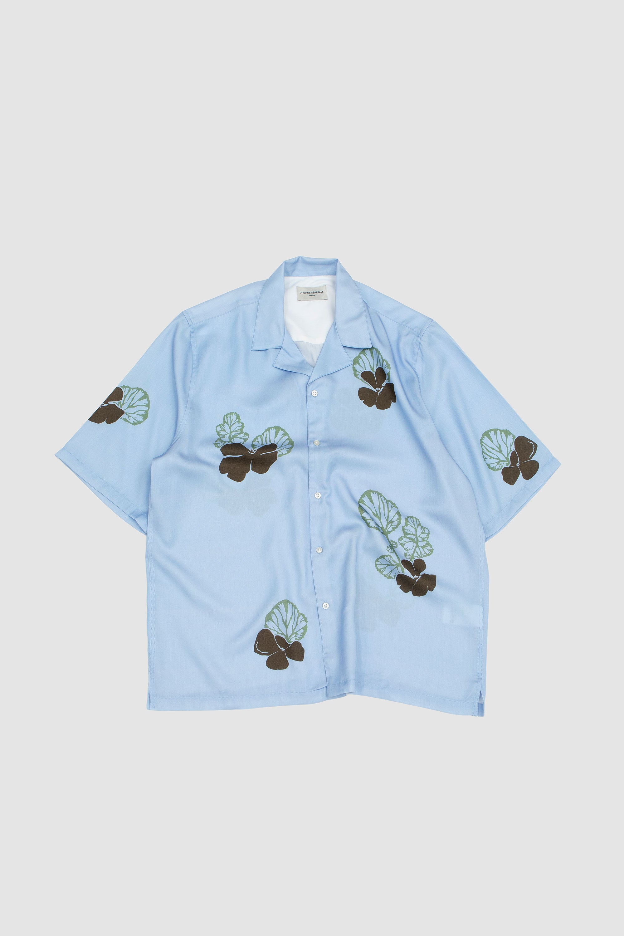 Eren SS Flower Print Shirt Dream Blue/ Olive