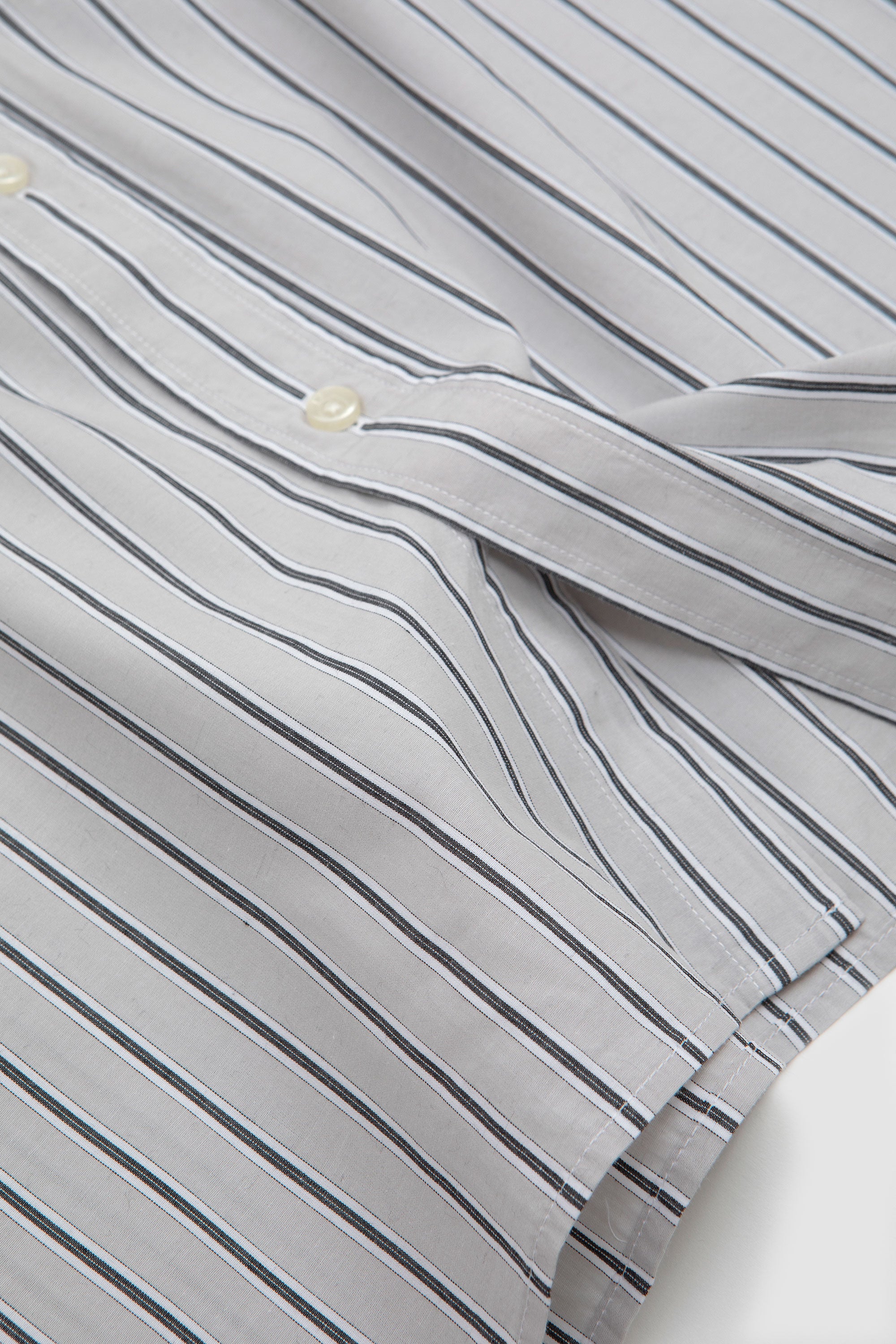 Gaston Jap. Cotton Shirt Light Grey/White/Black