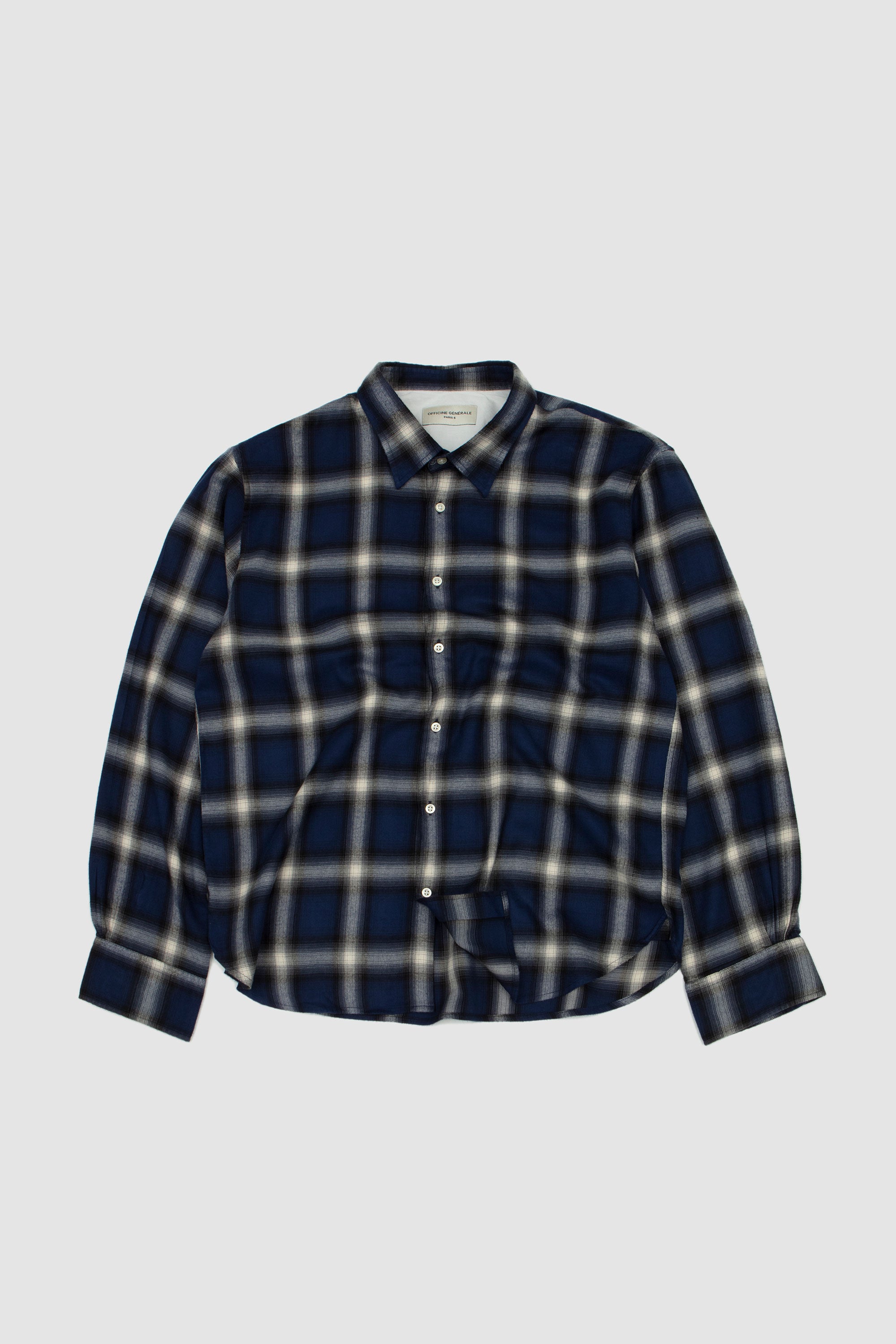 Giacomo Shirt Ecru/ Dark Navy/ Black_1
