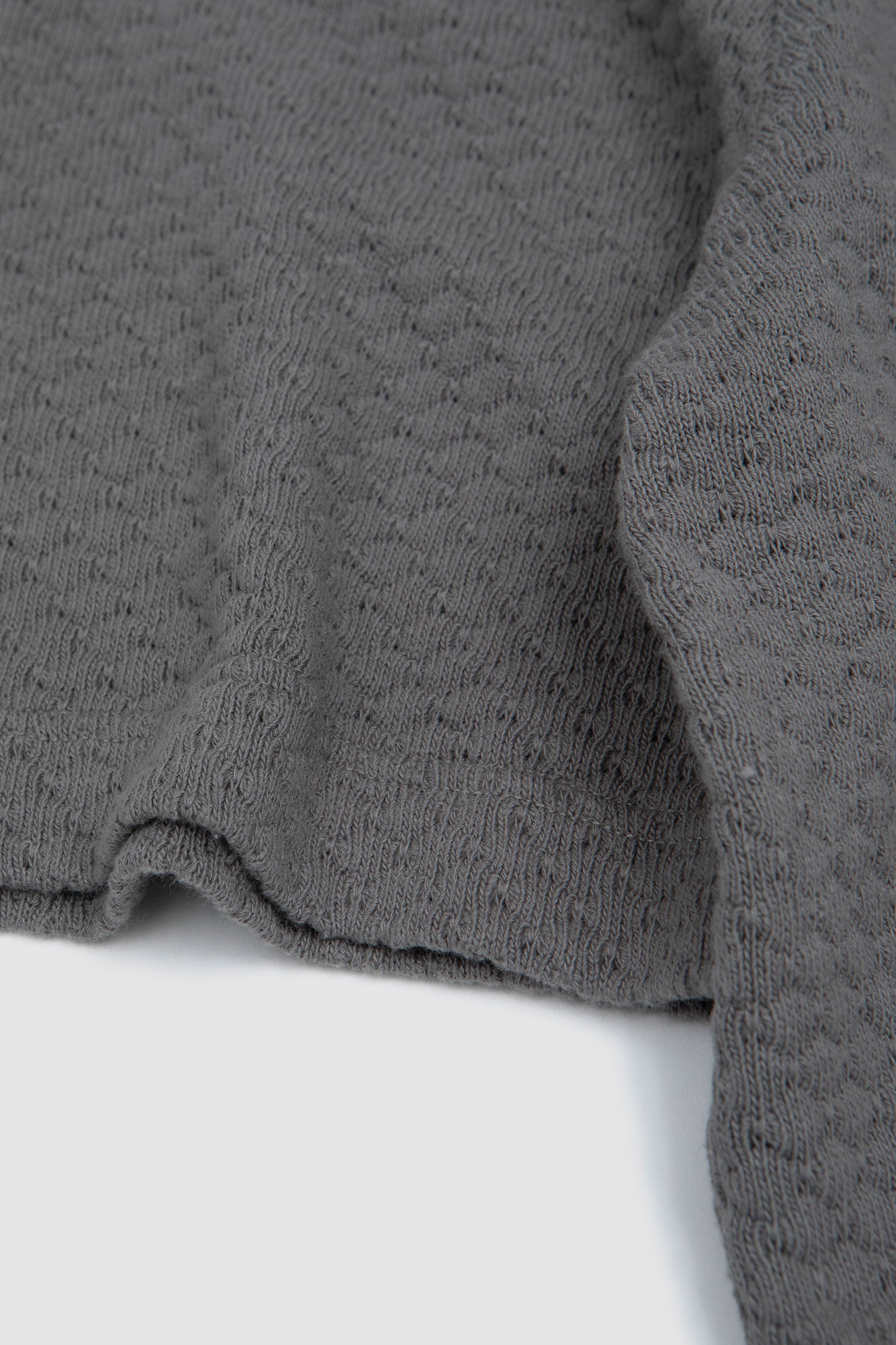 Kai SS Textured Cotton Polo Iron Grey