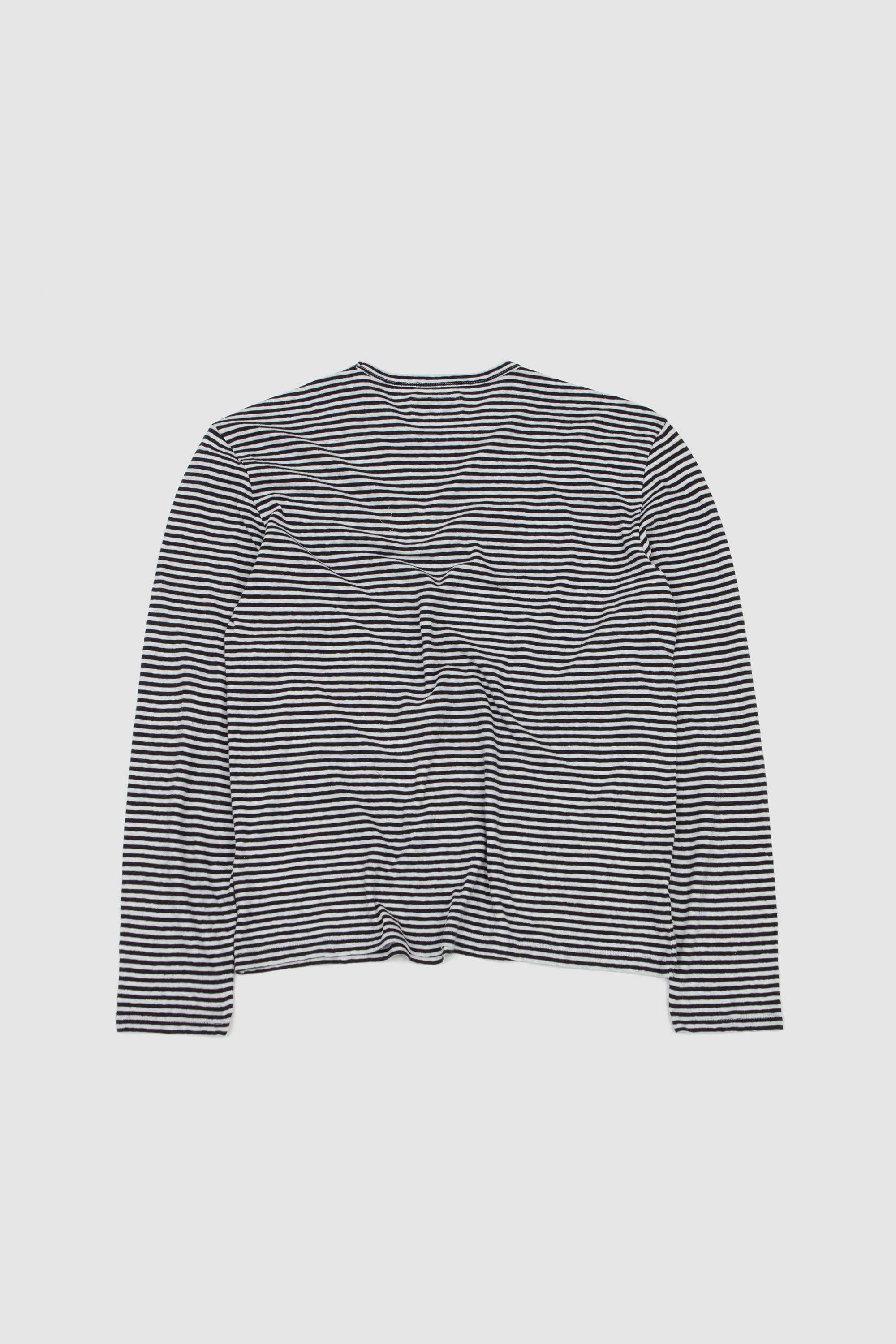 LS Mini Stripes Tee White/ Dark Navy_4