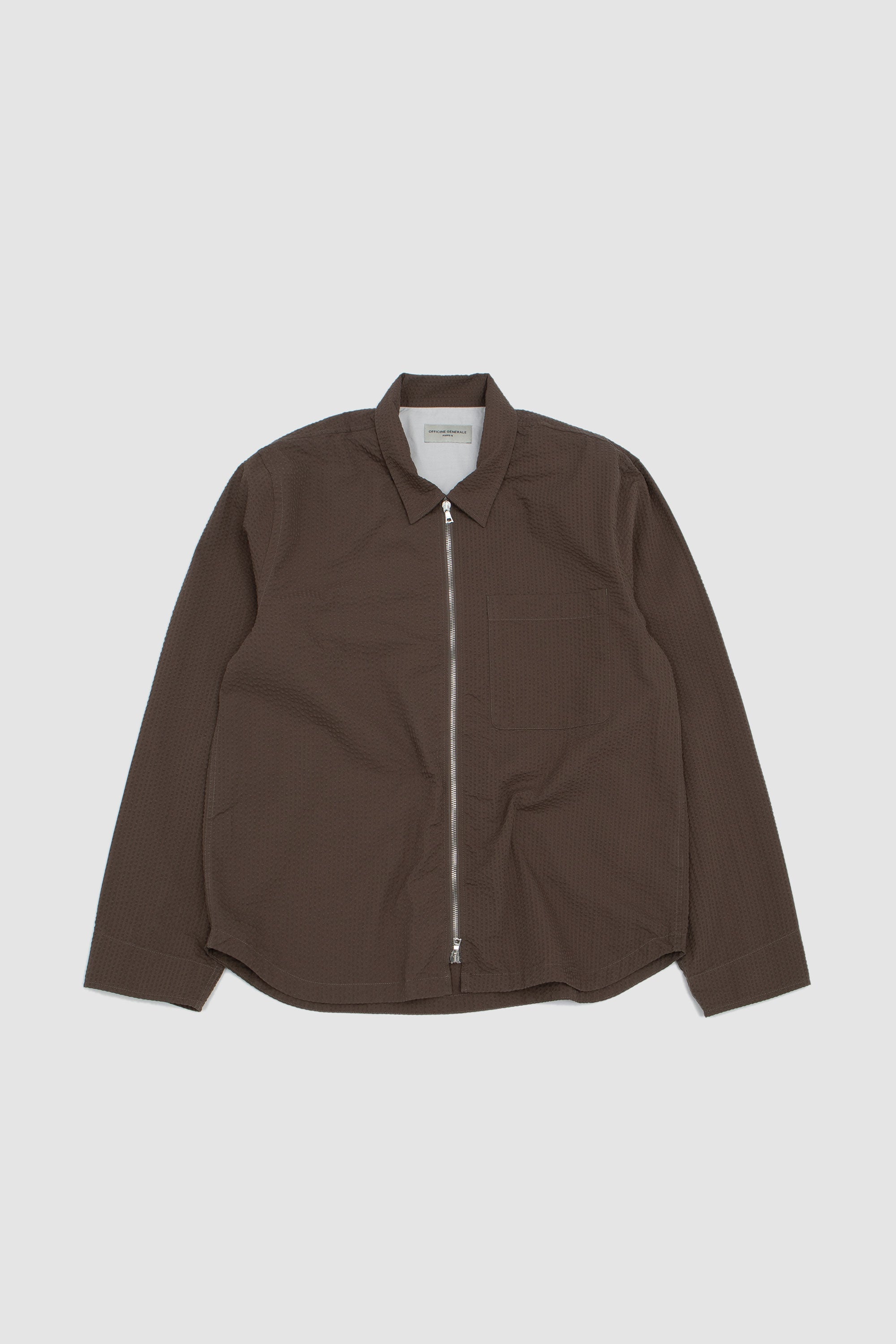 Malo Jap. Cotton Seersucker Jacket Taupe