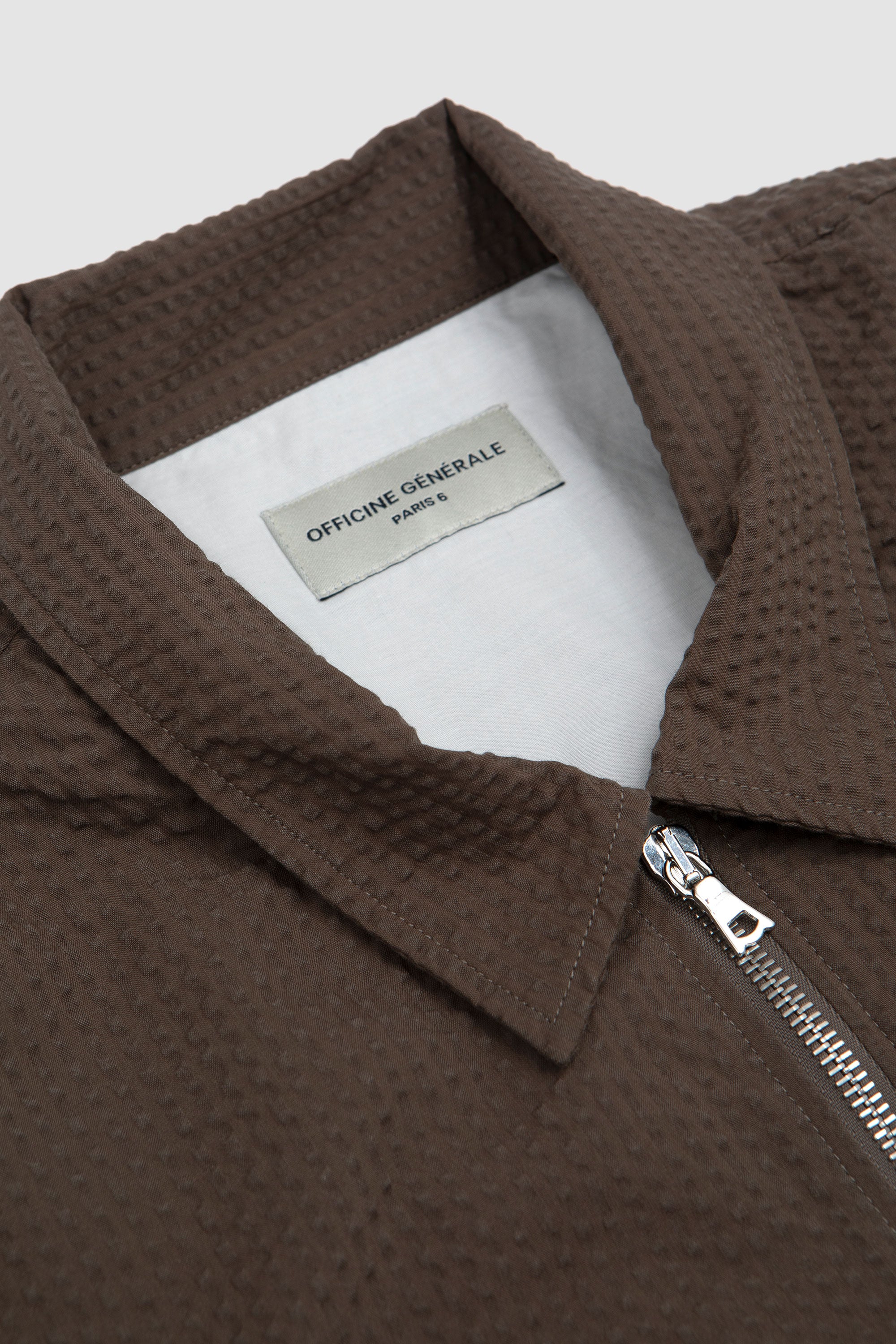 Malo Jap. Cotton Seersucker Jacket Taupe