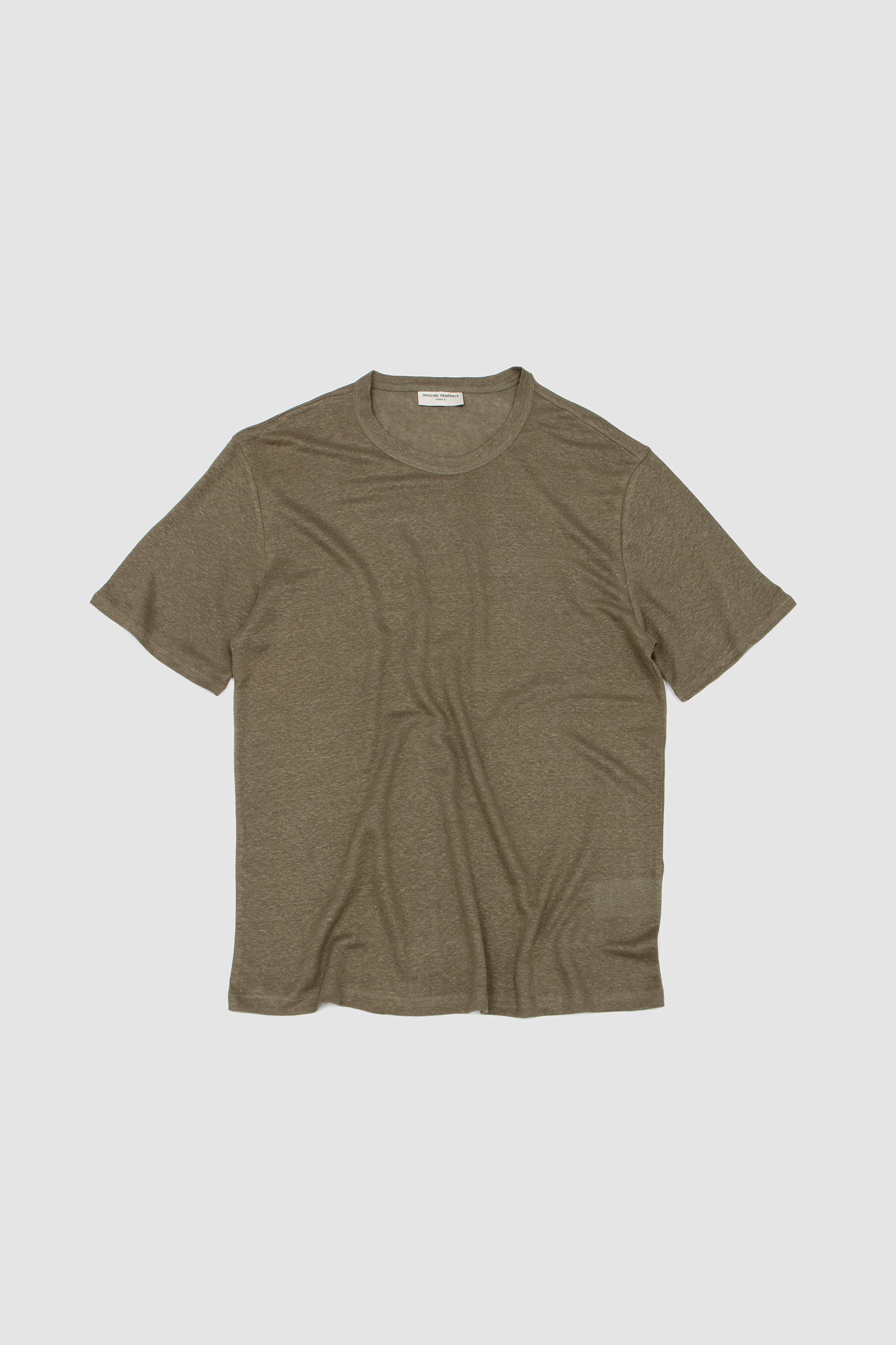 SS Tee Garment Dye Linen Burnt Olive_1