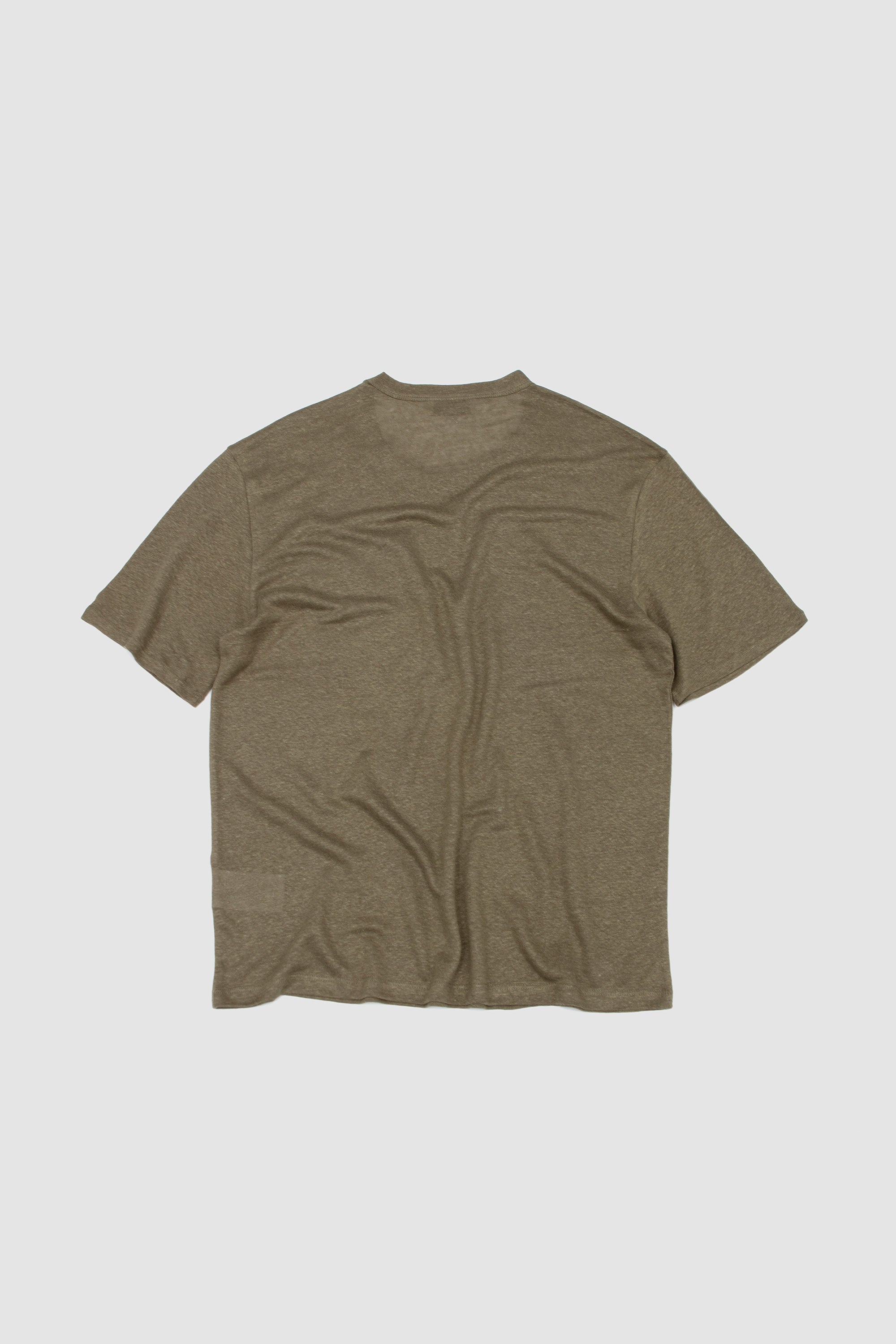 SS Tee Garment Dye Linen Burnt Olive_4