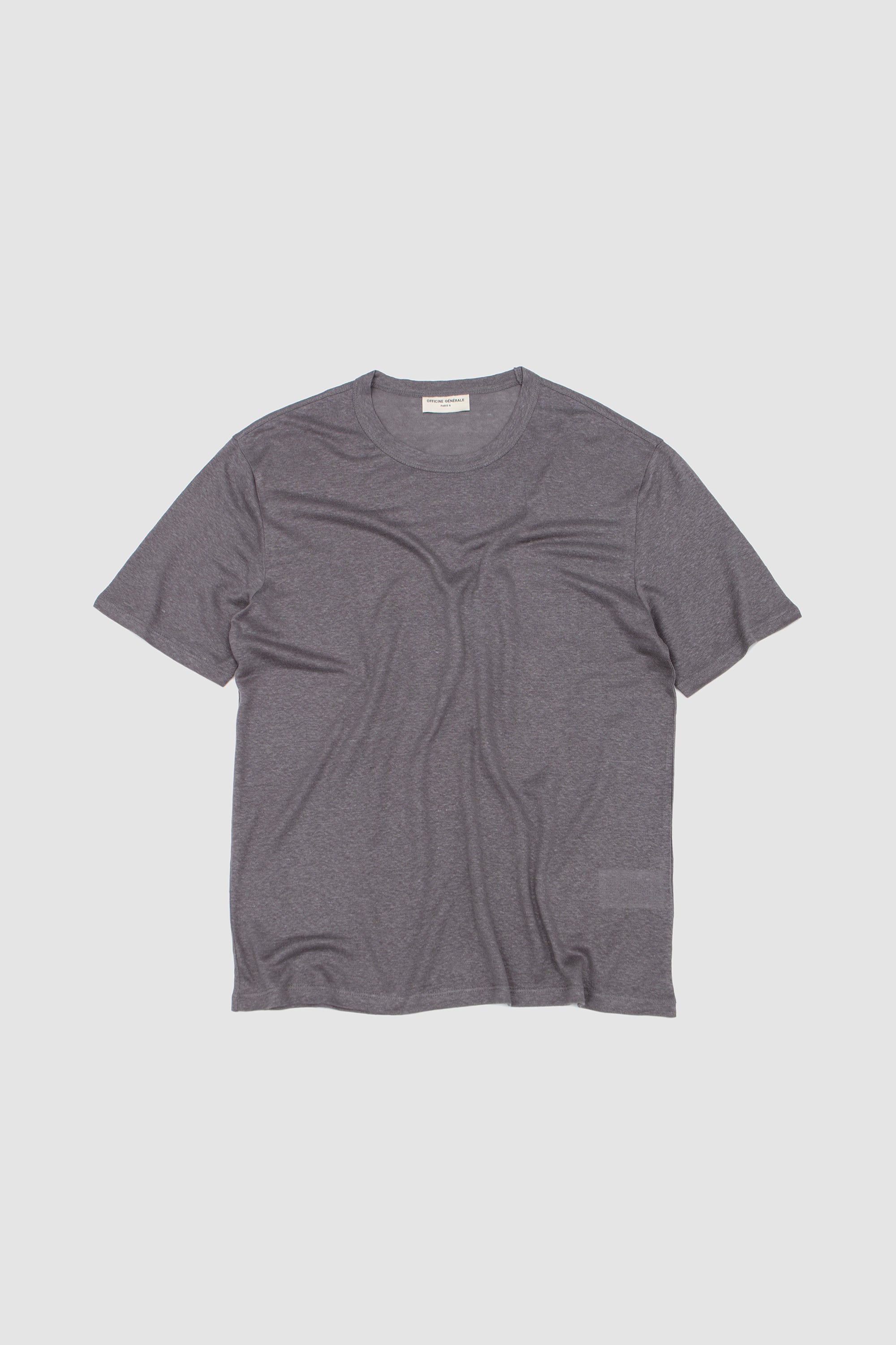 SS Tee Garment Dye Linen Smoked Pearl