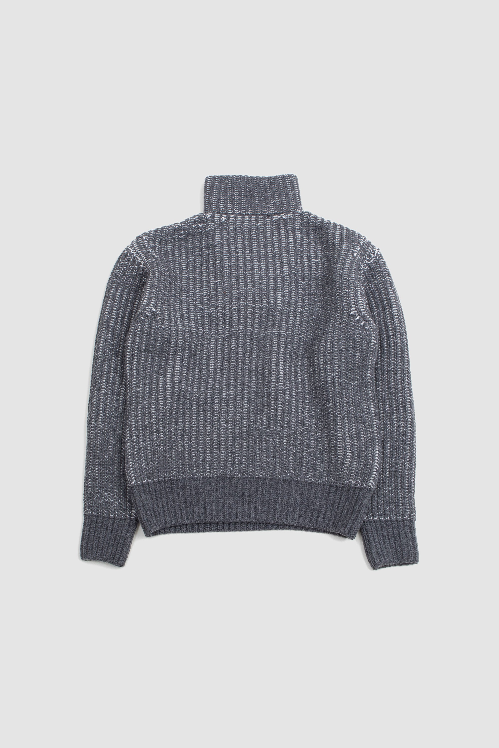 Tarek Mockneck Cotr. Rib Itl. Wool Grey/White_4