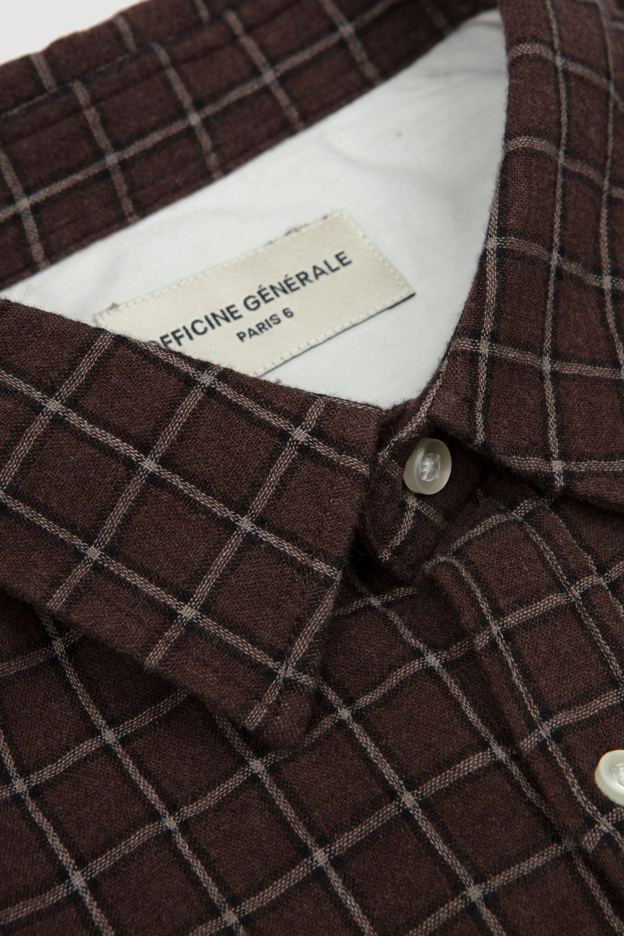 Younes Shirt Iced Coffee/ Dark Brown/ Ecru