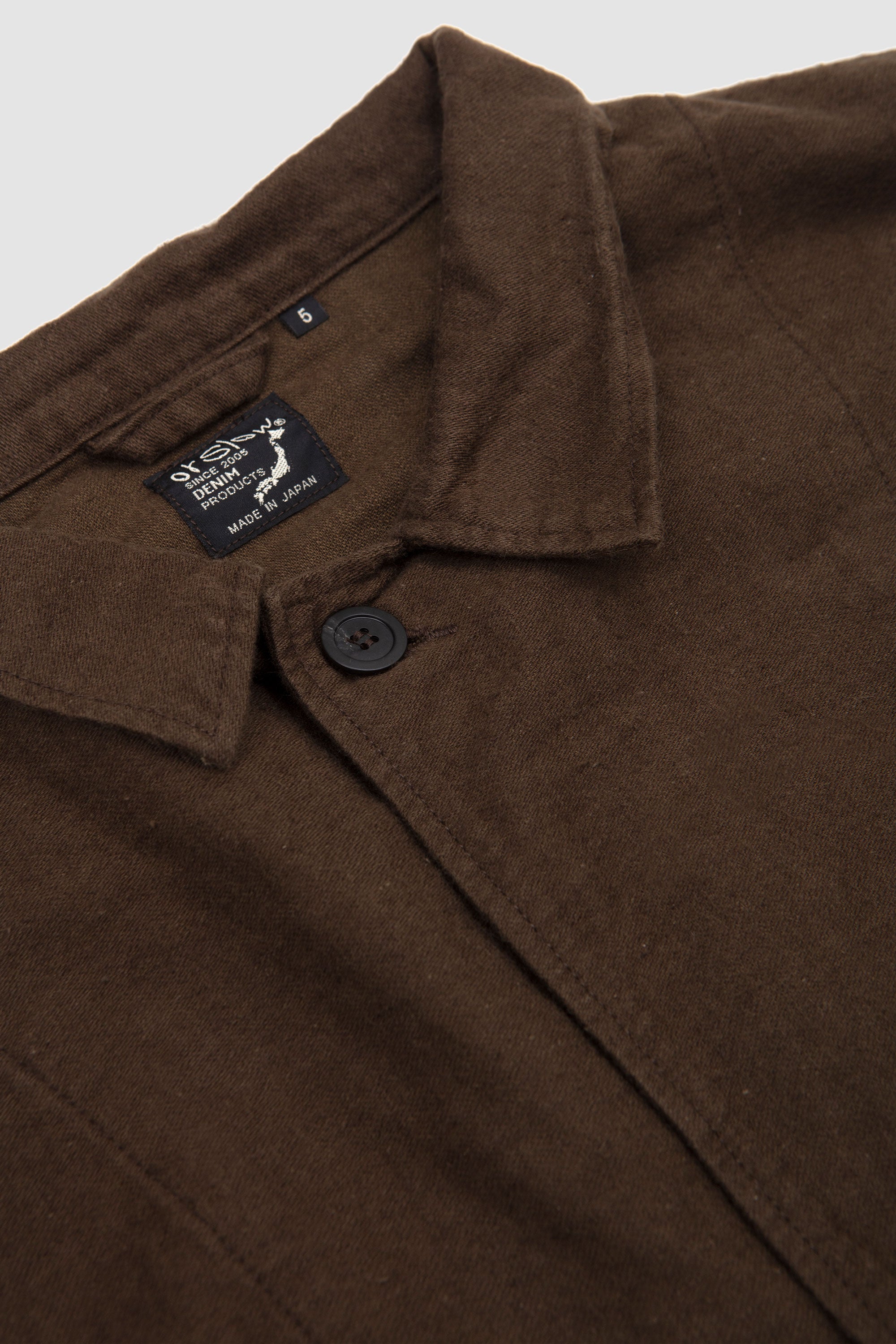 Cotton Linen Moleskin Relax Fit Simple Jacket Coffee Brown