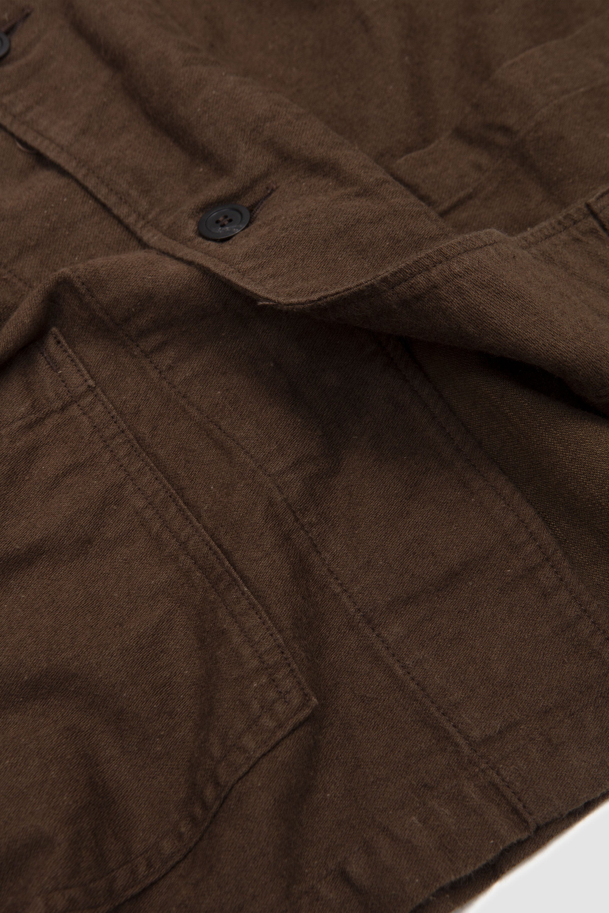 Cotton Linen Moleskin Relax Fit Simple Jacket Coffee Brown