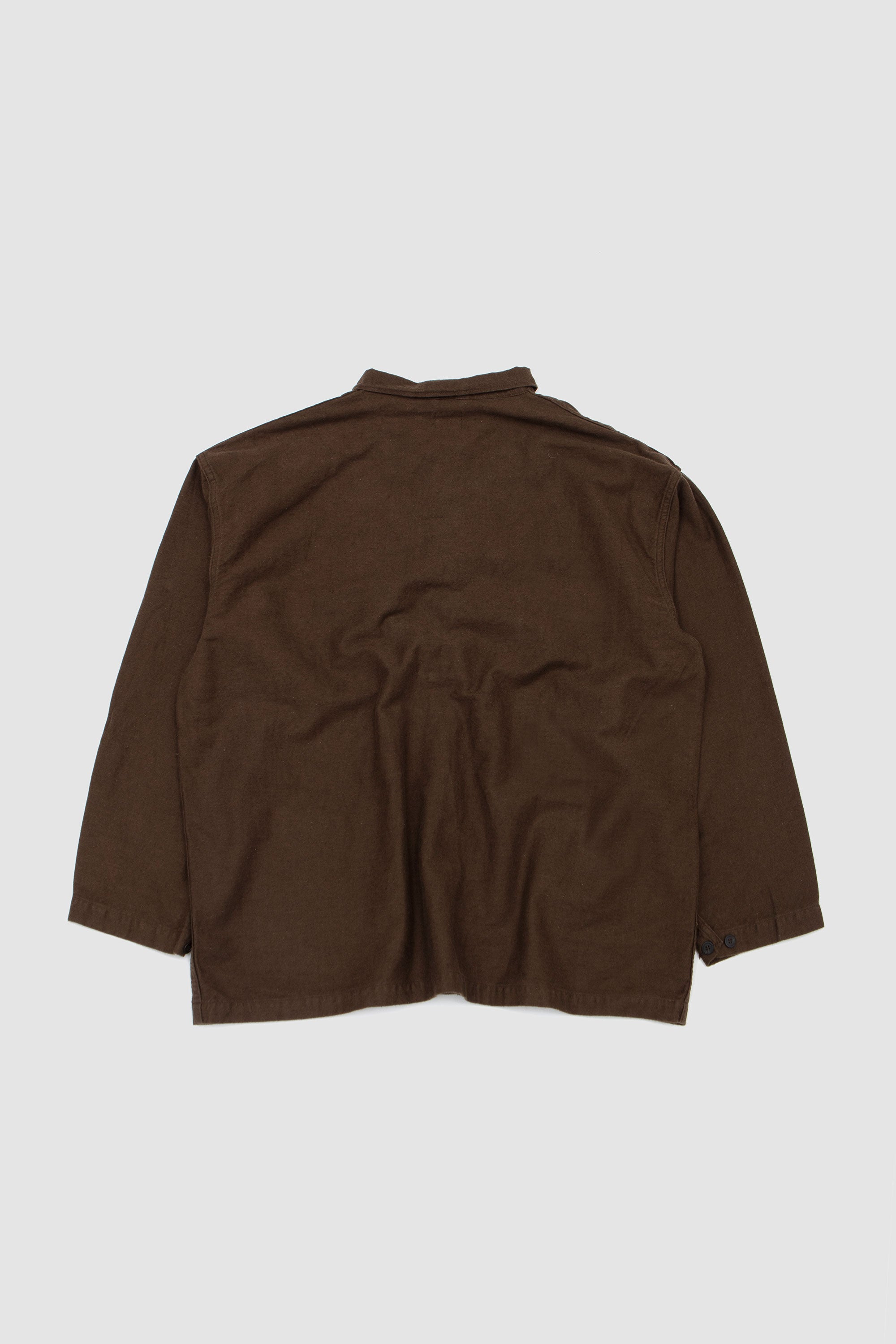 Cotton Linen Moleskin Relax Fit Simple Jacket Coffee Brown_4