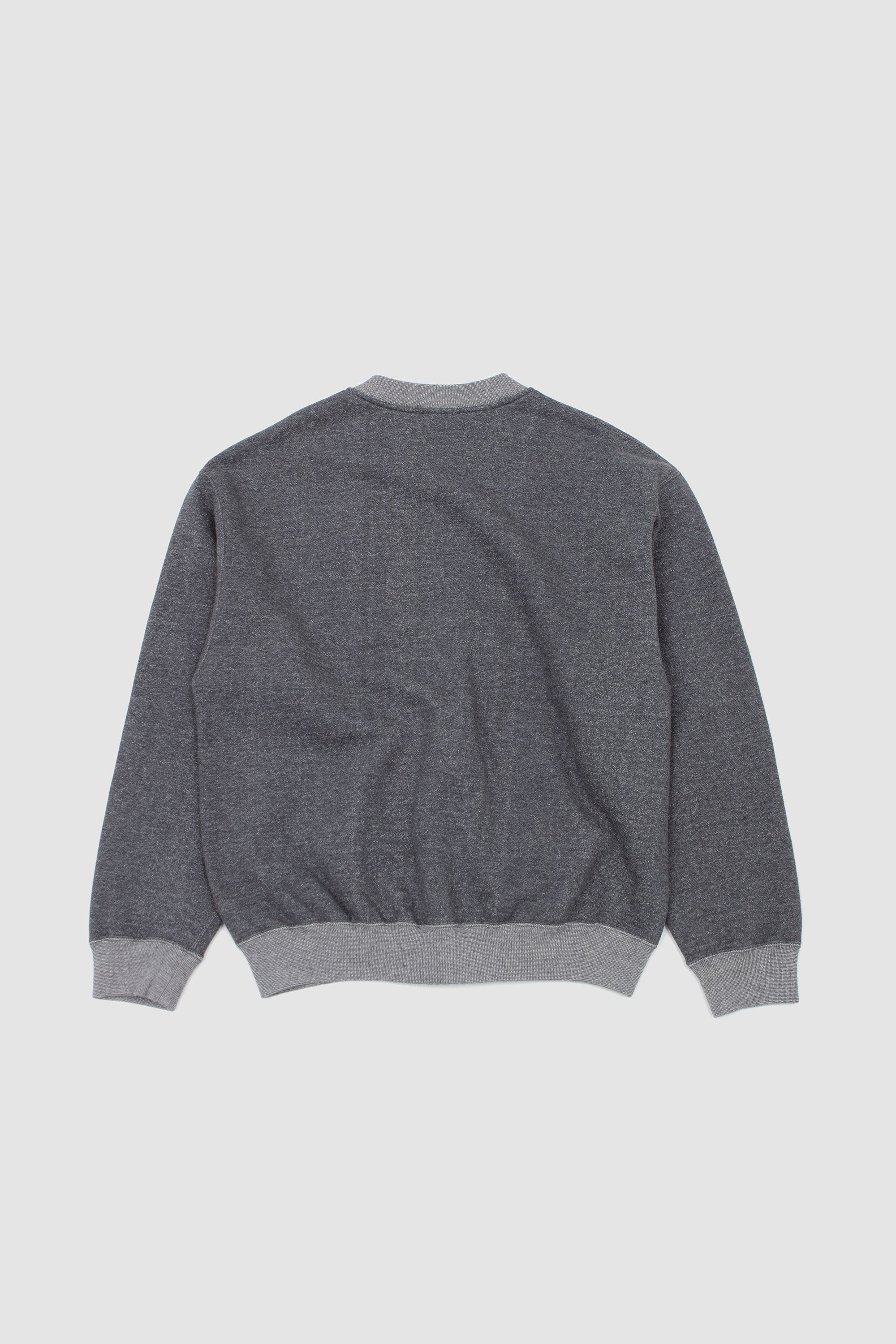 Front Zip Densely Knit Sweatshirt Charcoal Gray_4