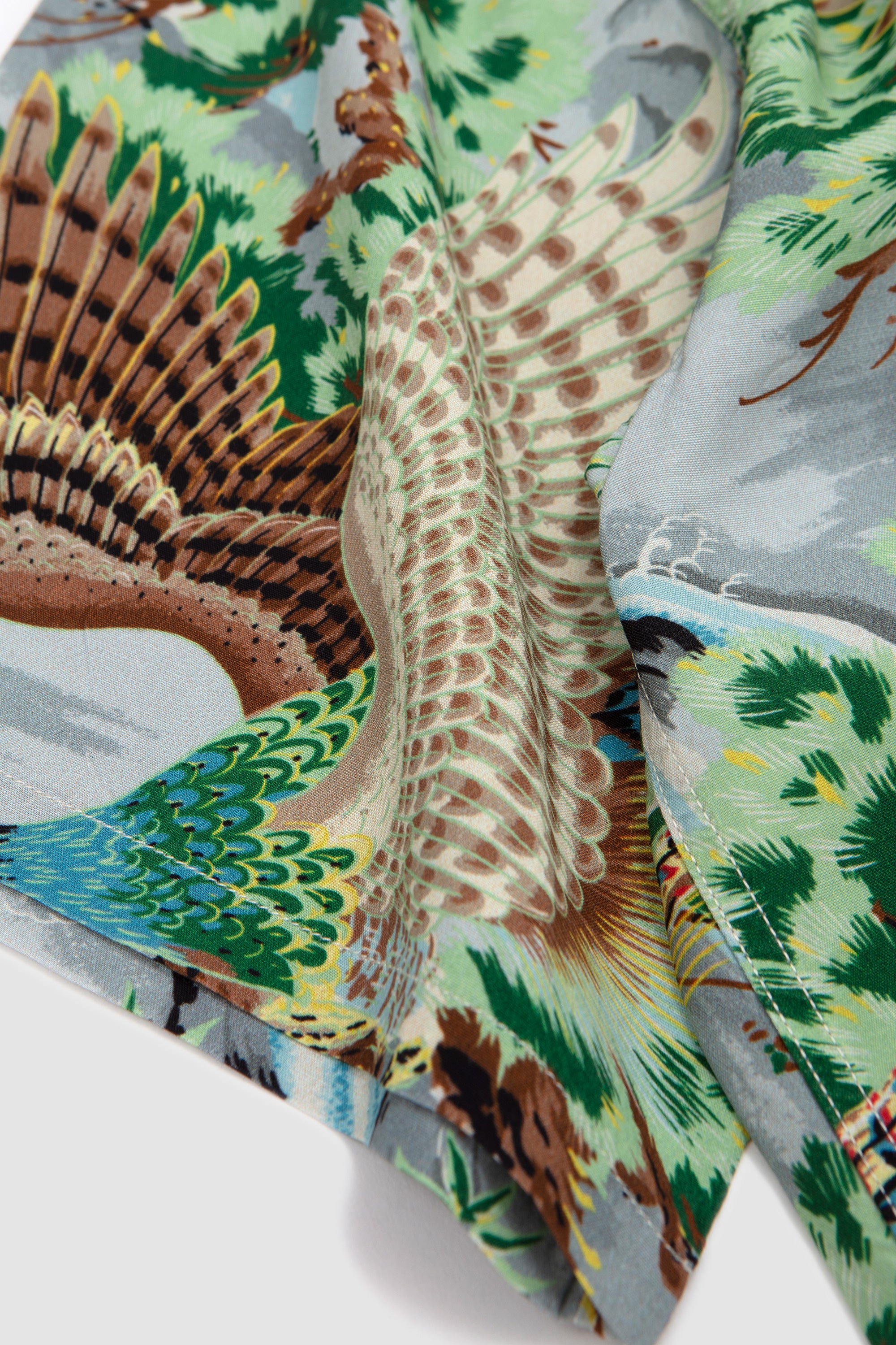 Peacock Hawaiian Shirt Green