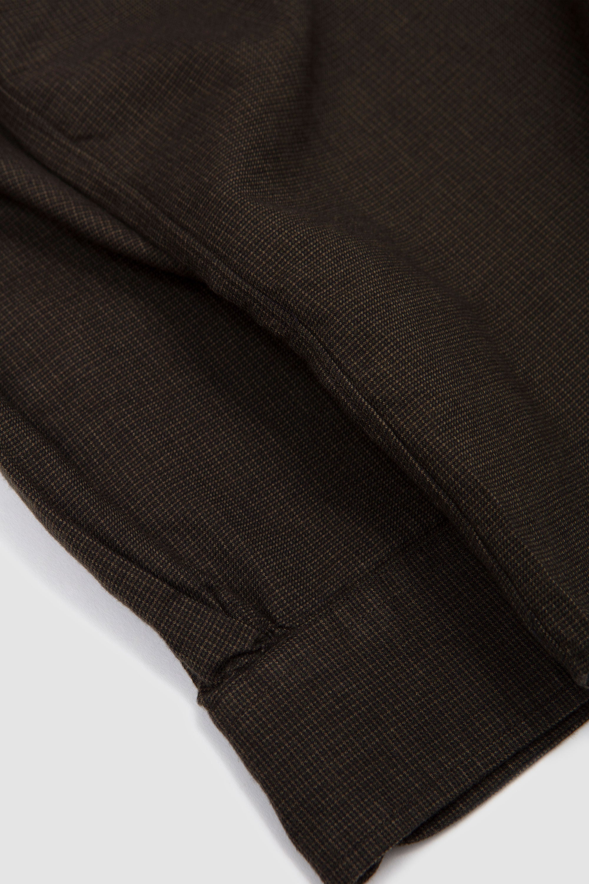 Standard Button Down Shirt Soft Subtly Brushed Mini Coffee Check_3