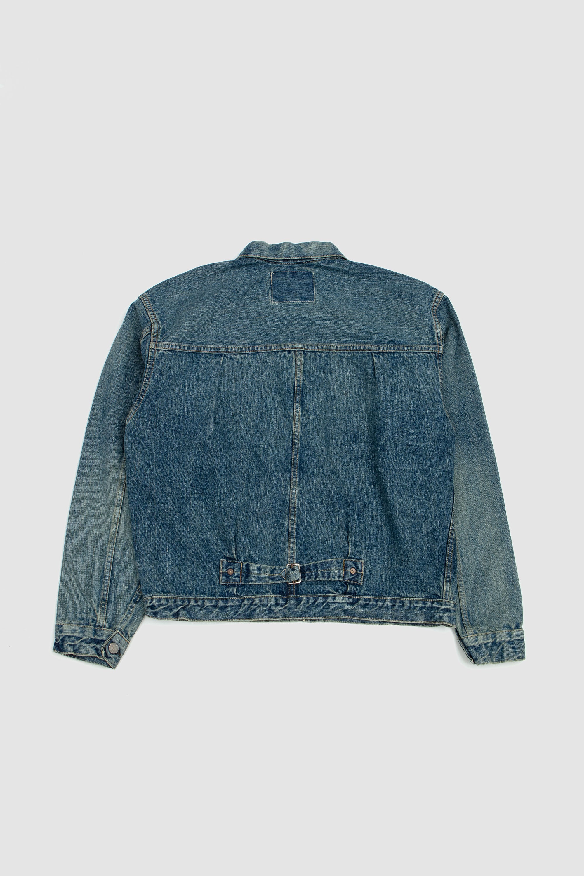 Type1 40's Pleated Front Blouse Denim Used Wash_5