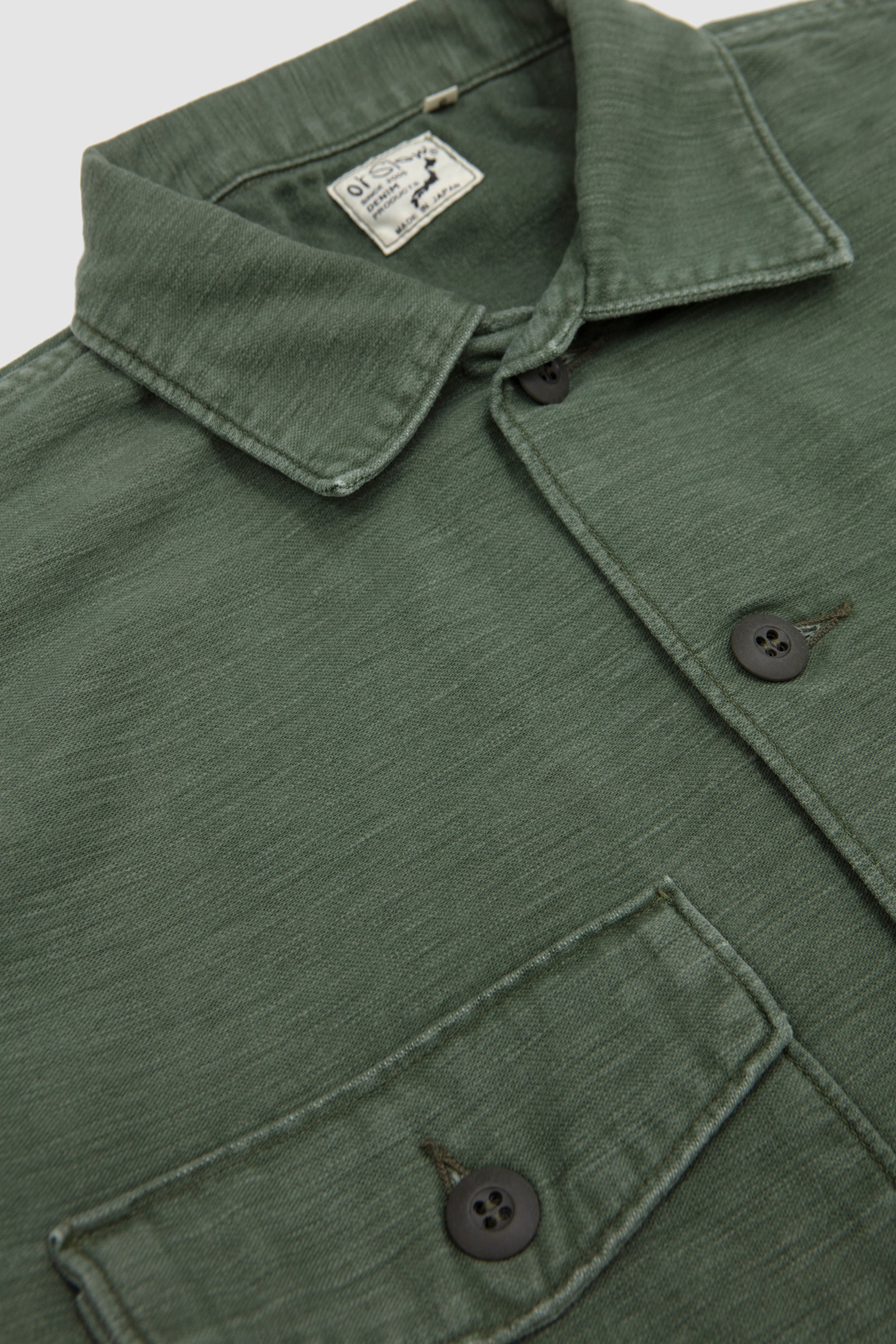 U.S. Army Fatigue Shirt Used Wash Green_2