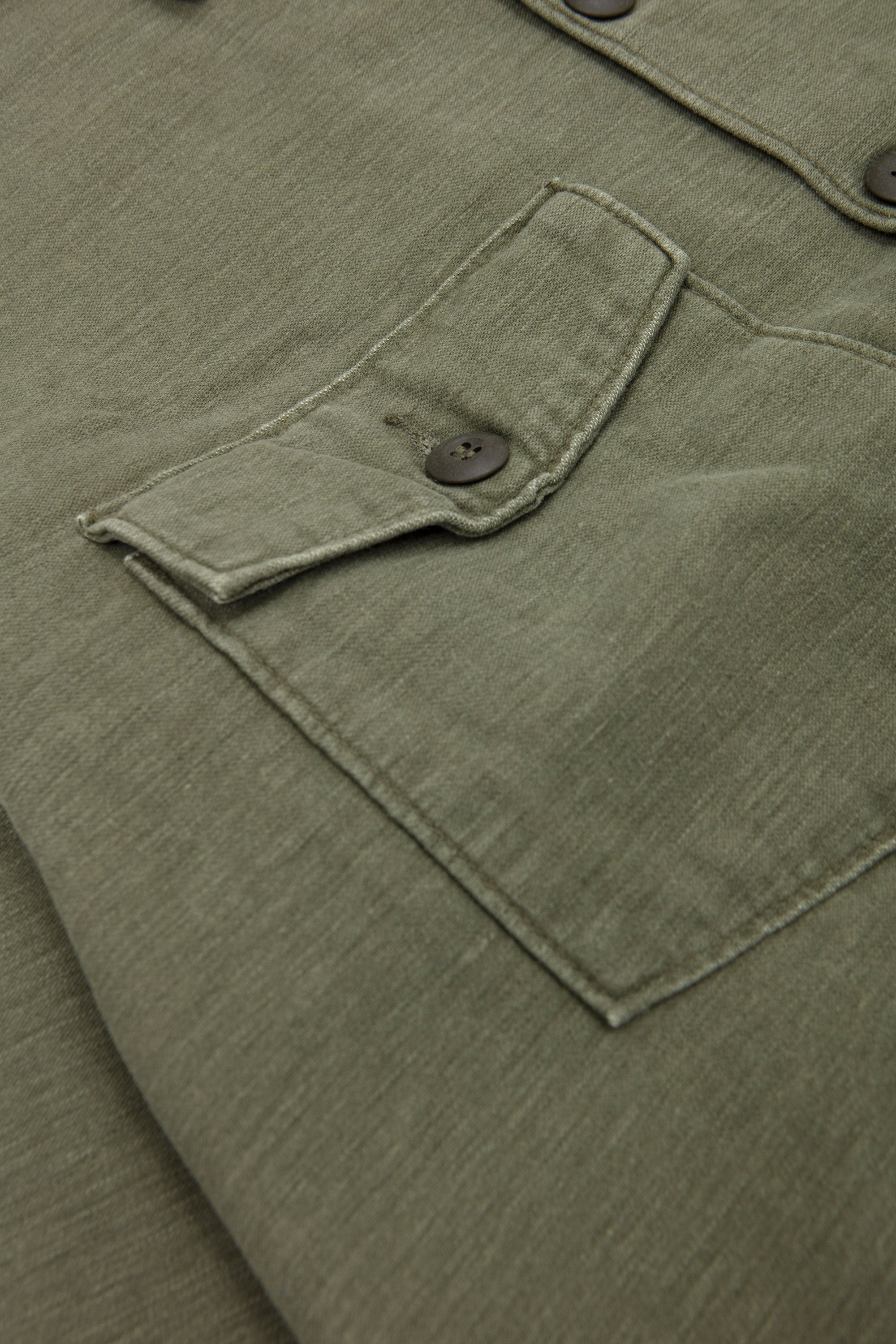Vintage Washed 4 Pockets U.S. Army Shirt Dark Olive Stone_3