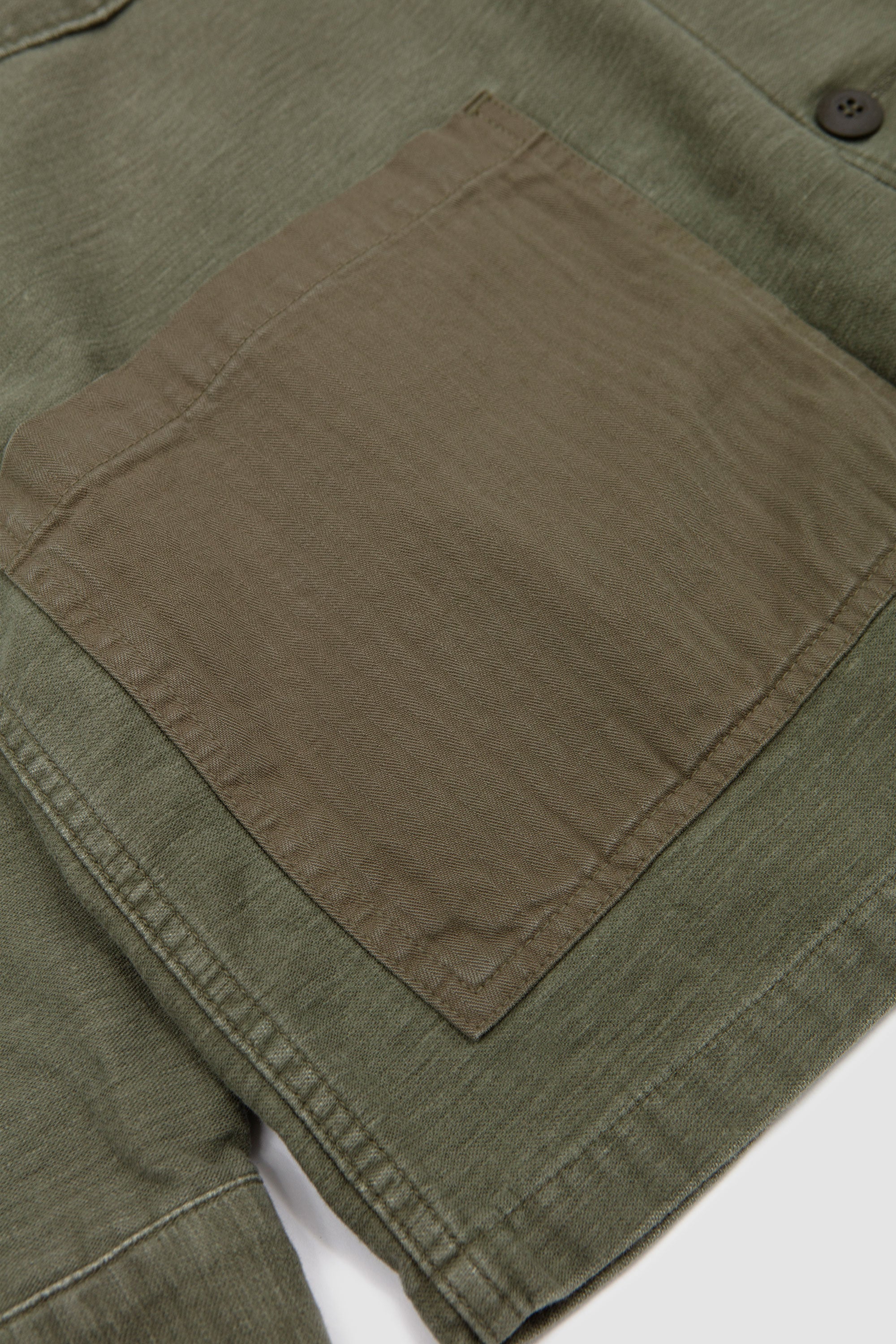 Vintage Washed 4 Pockets U.S. Army Shirt Dark Olive Stone_4
