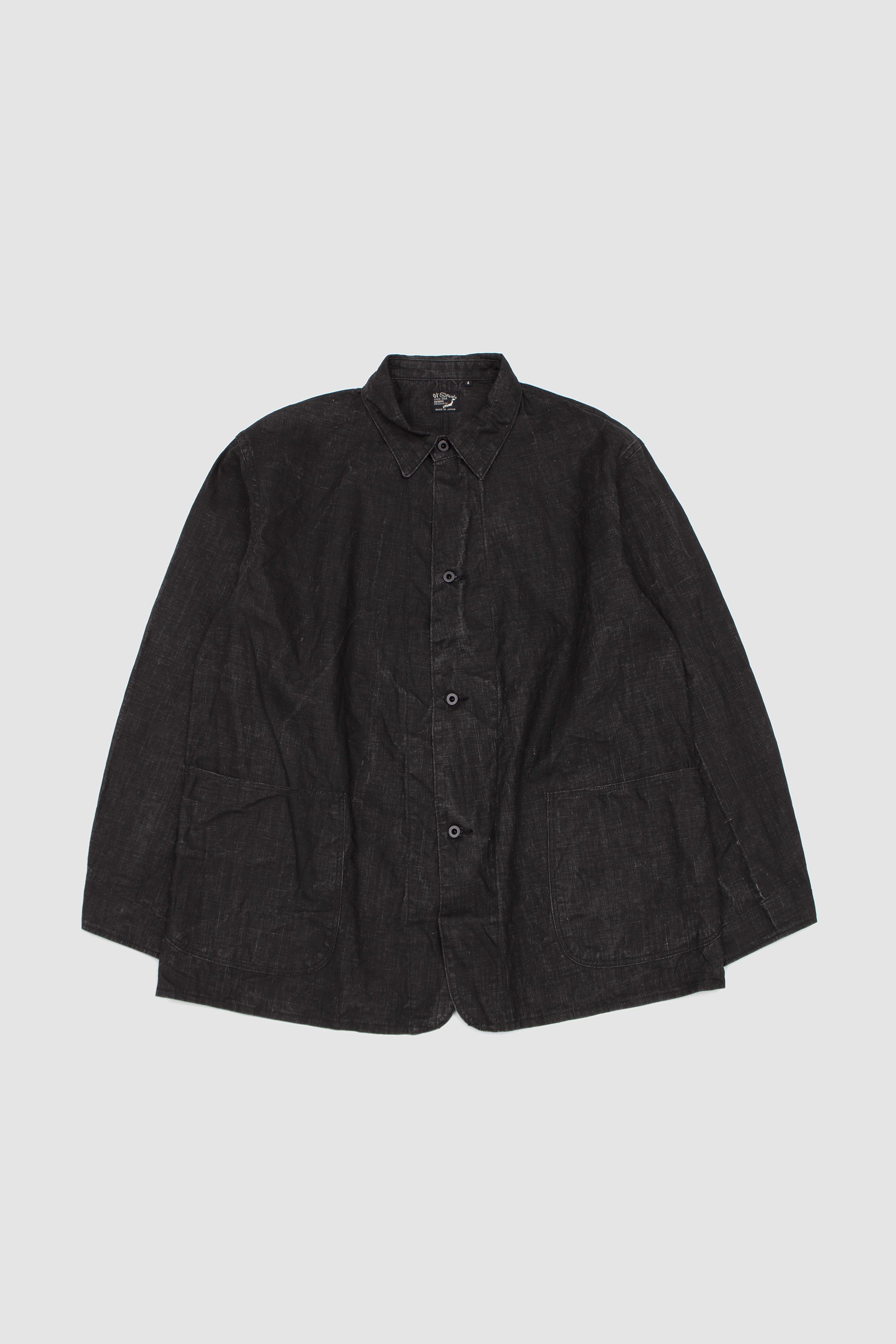 WWII 40's Sumi Coated Linen Coverall Black