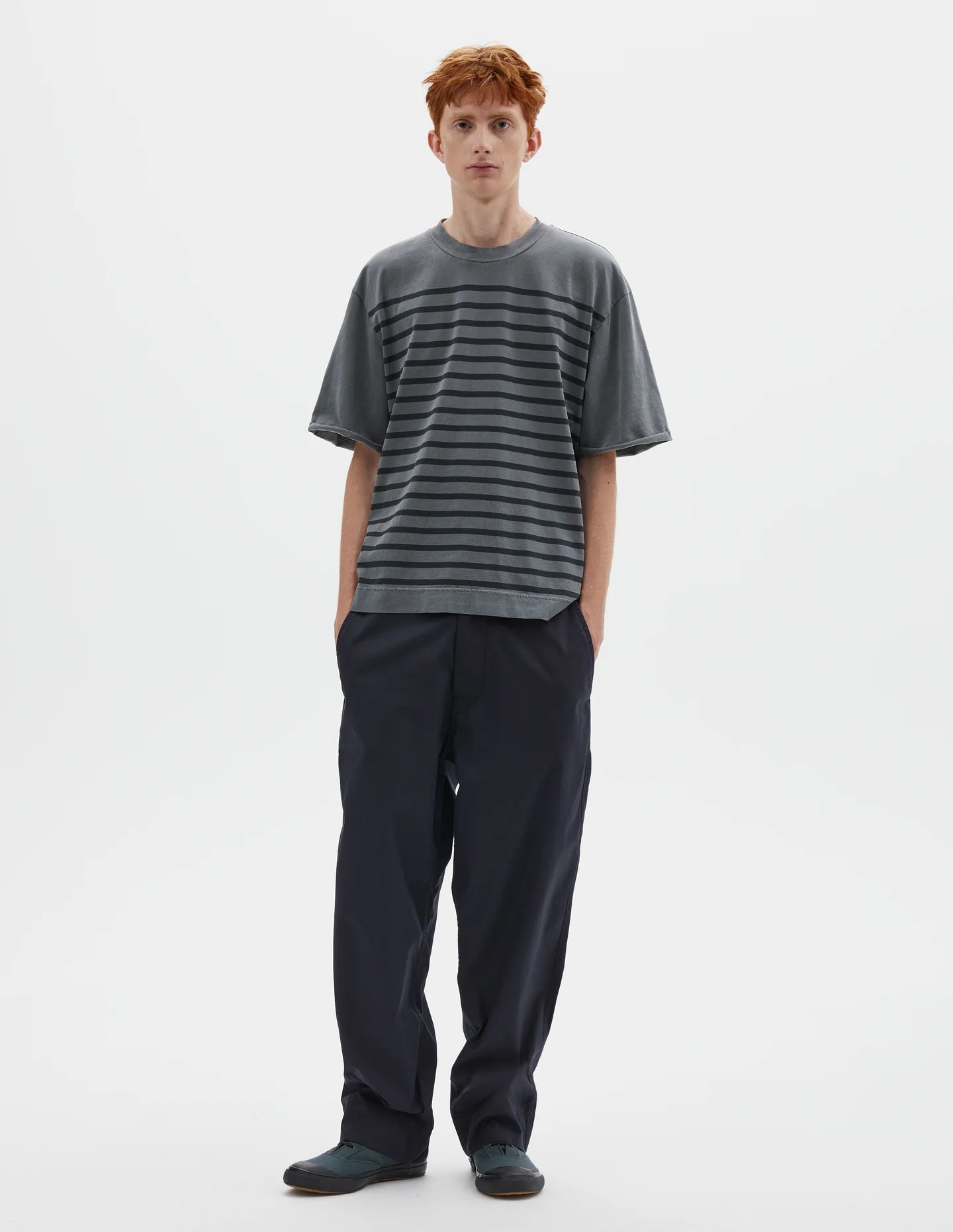 Overdye Stripe T-Shirt Lightweight Dry Jersey Carbon/ Black