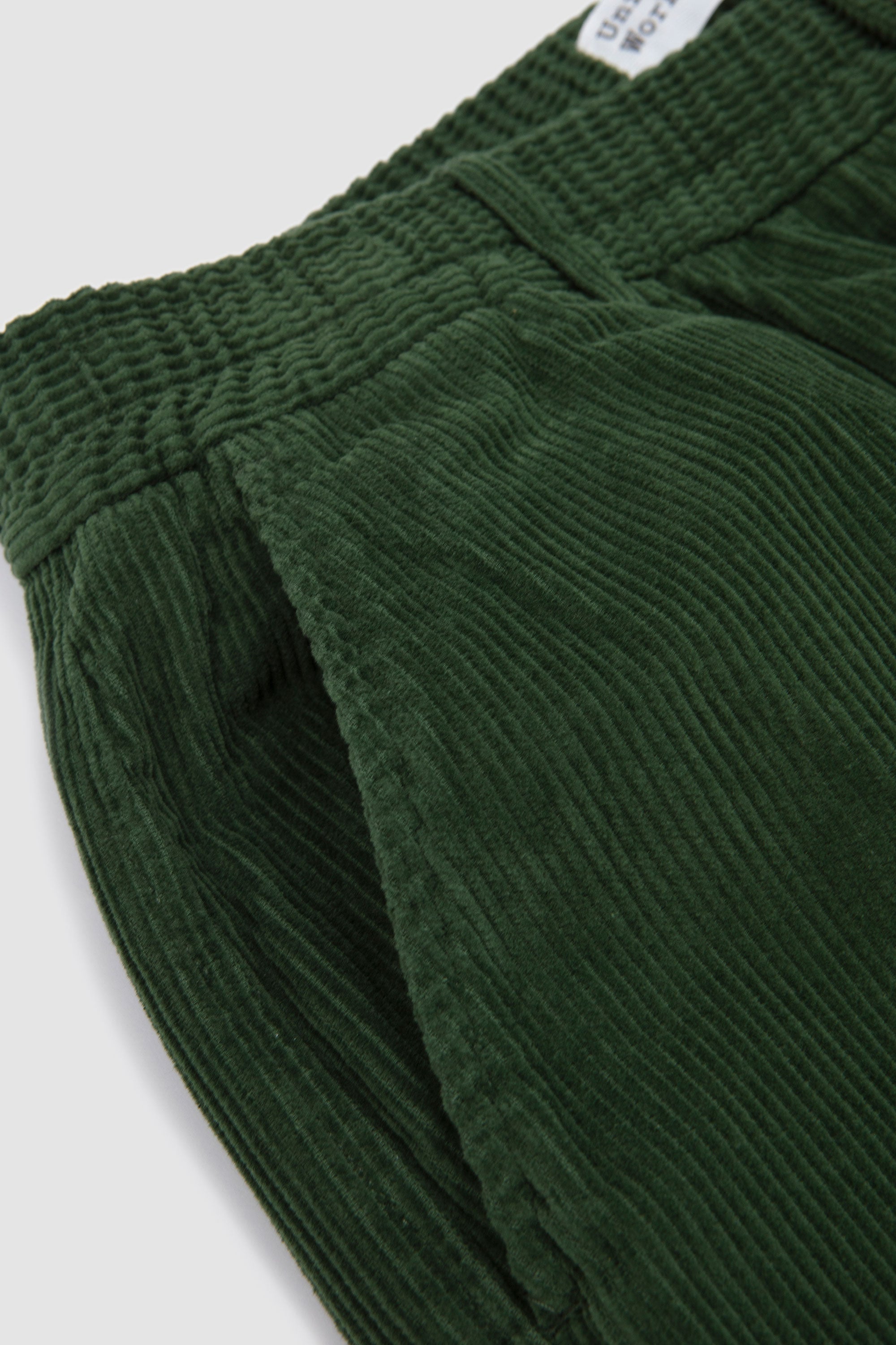 Pleated Track Pant Cord Green_2