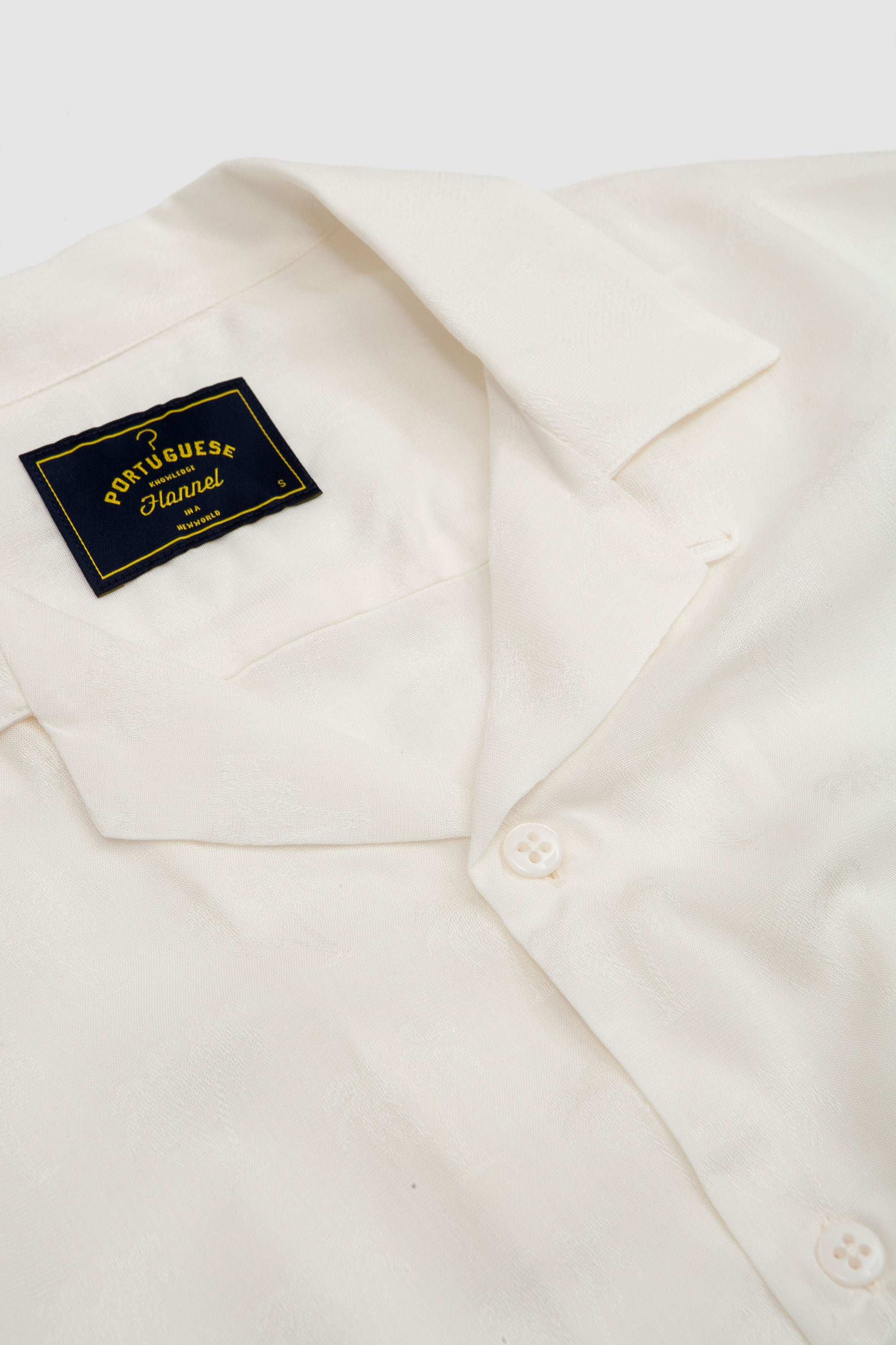 Modal Jacquard Palm Tree Shirt White