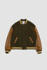 SPORTIVO STORE_Bomber Varsity Wool/Leather Military/Cognac