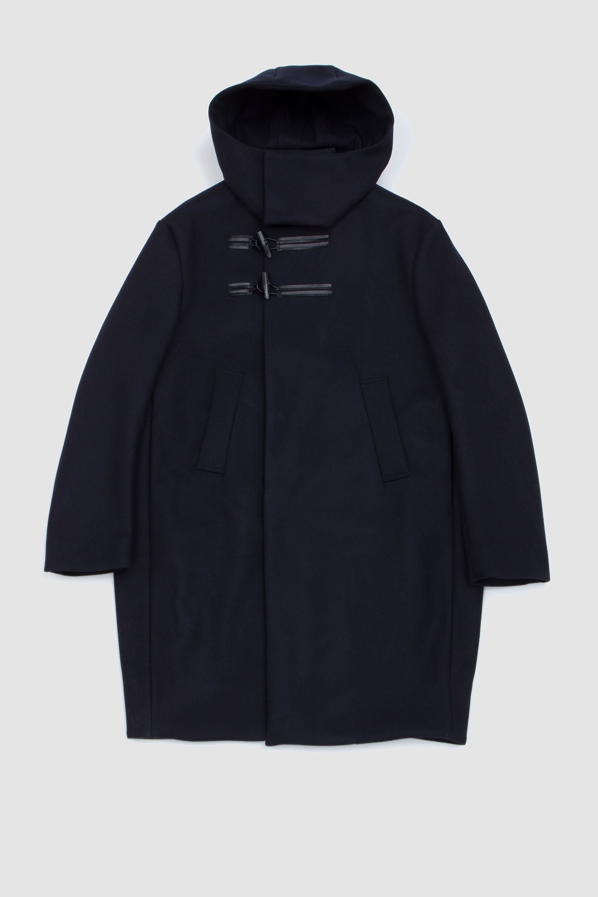 Back Flop Cocoon Duffle Coat Navy