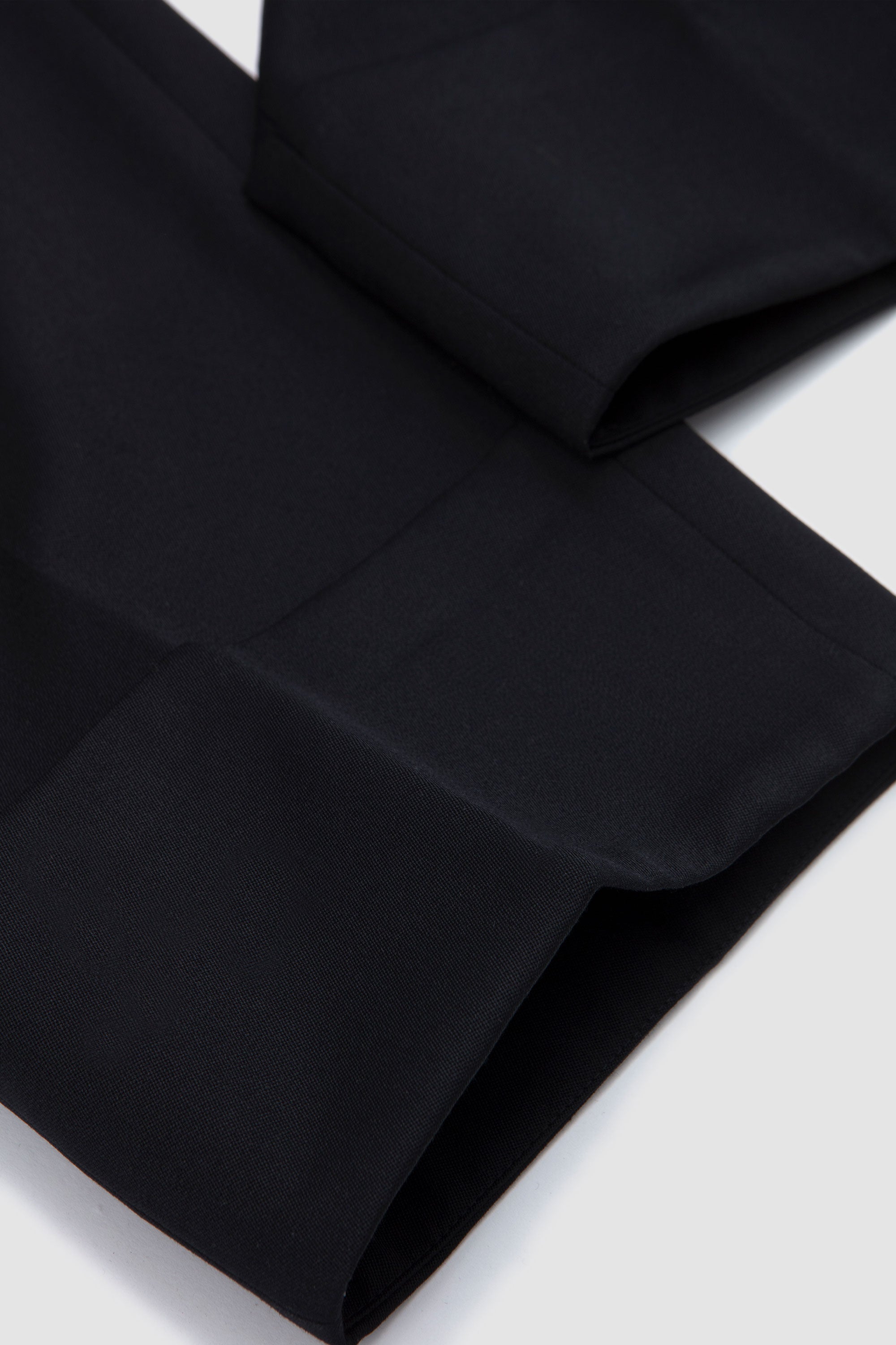 Cuffed Straight Leg Trousers Black