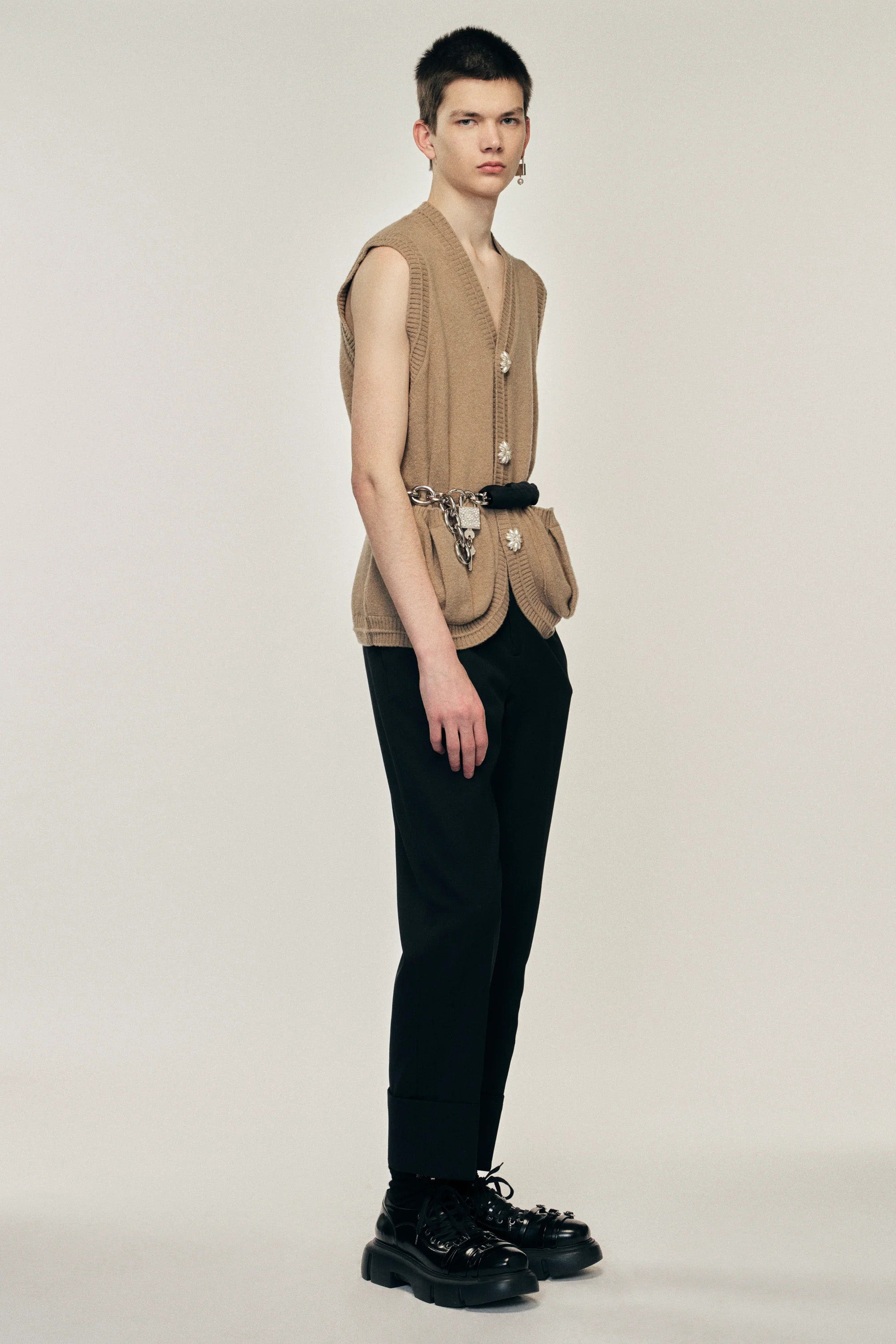 Cuffed Straight Leg Trousers Black_2