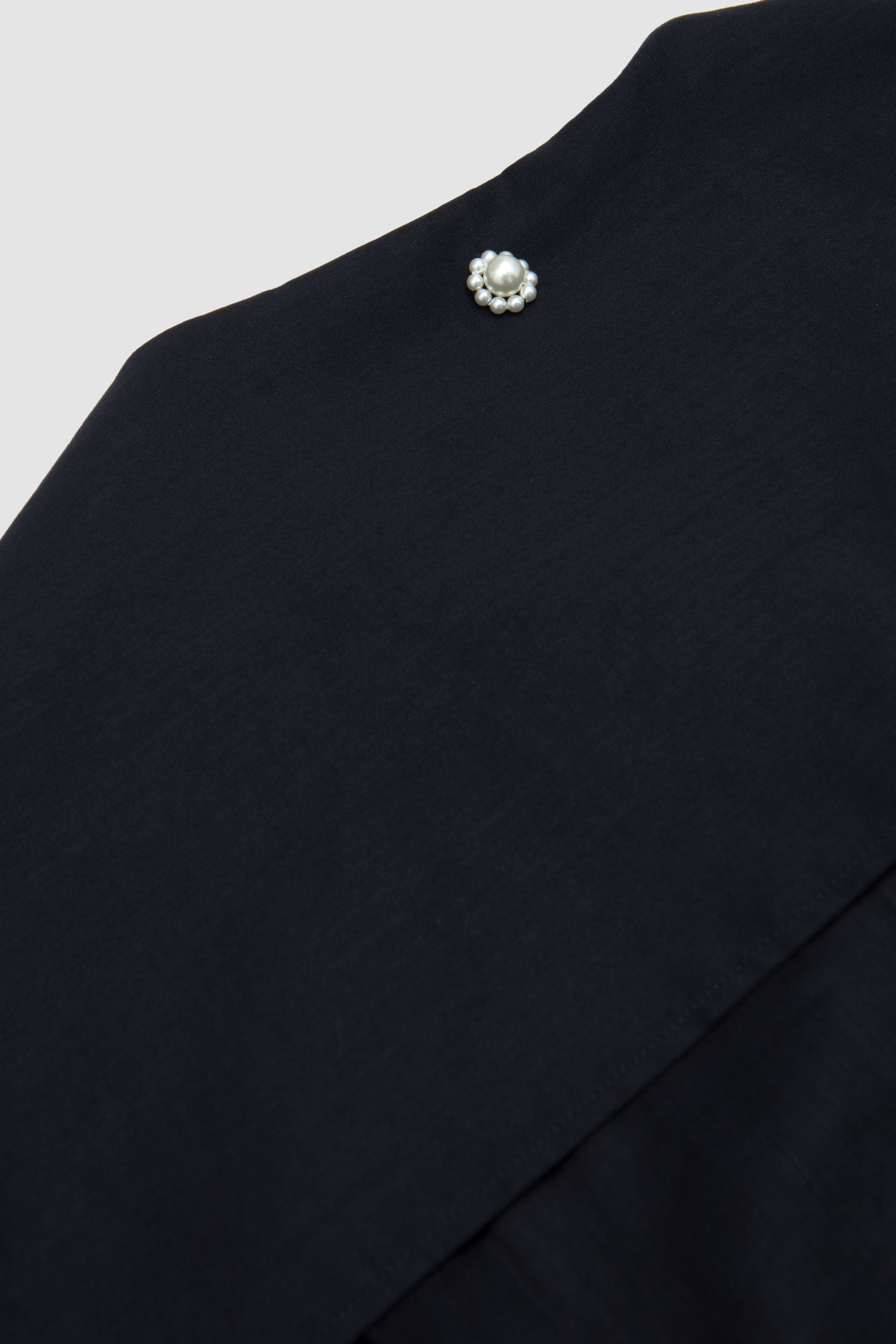 Embellished Boxy Shirt Black/ Pearl