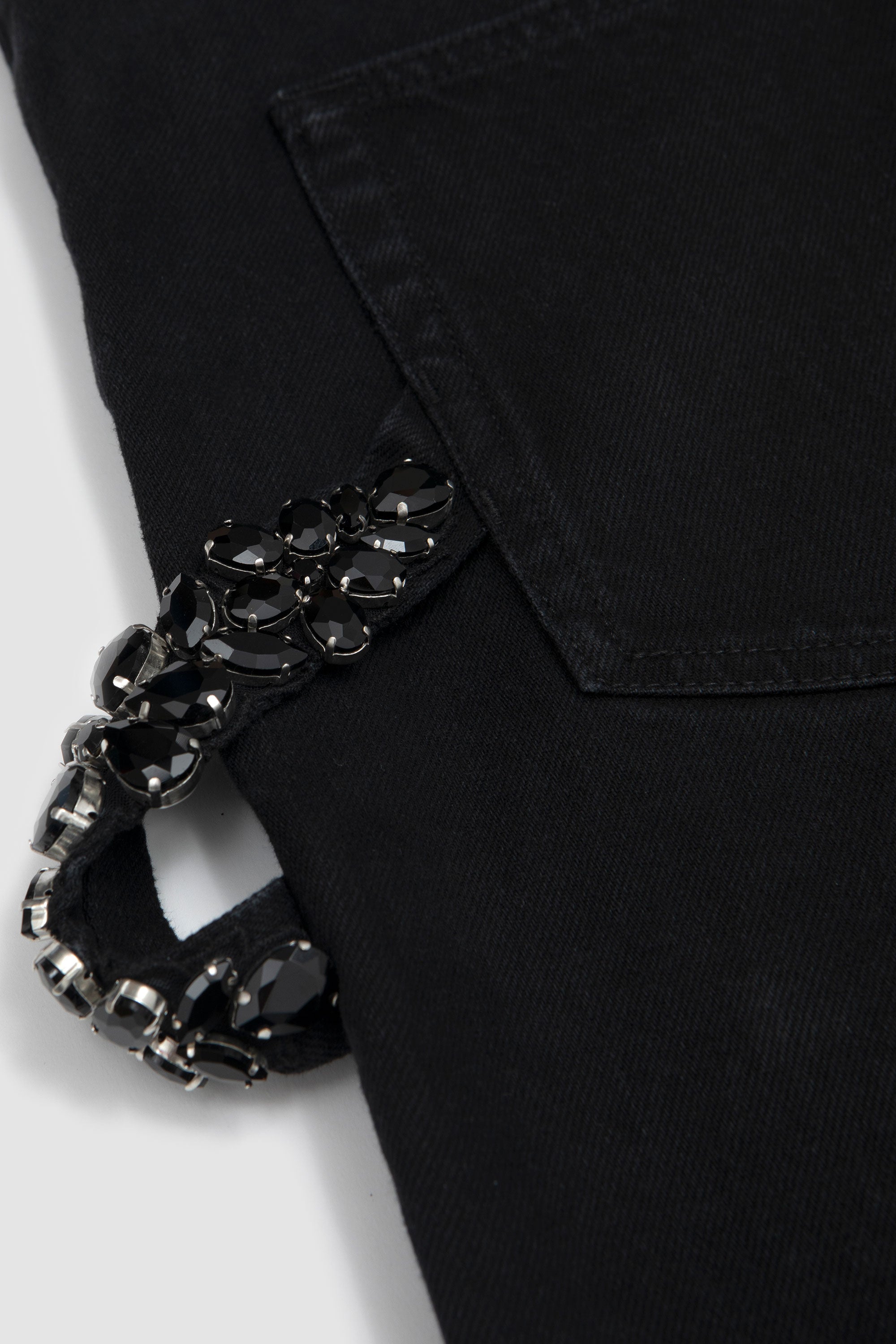 Embellished Straight Workwear Denim Jeans Black/ Jet_4