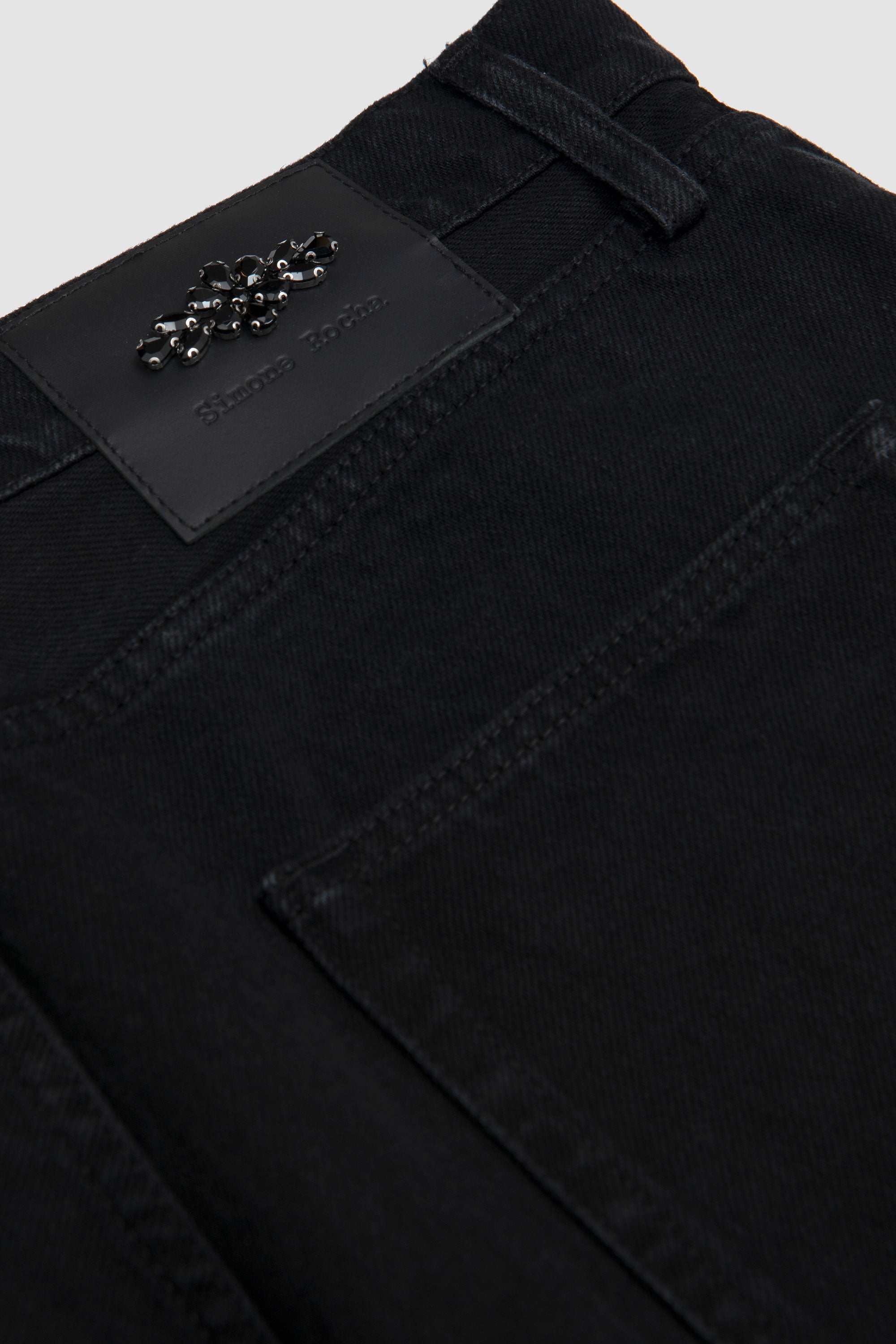 Embellished Straight Workwear Denim Jeans Black/ Jet_5
